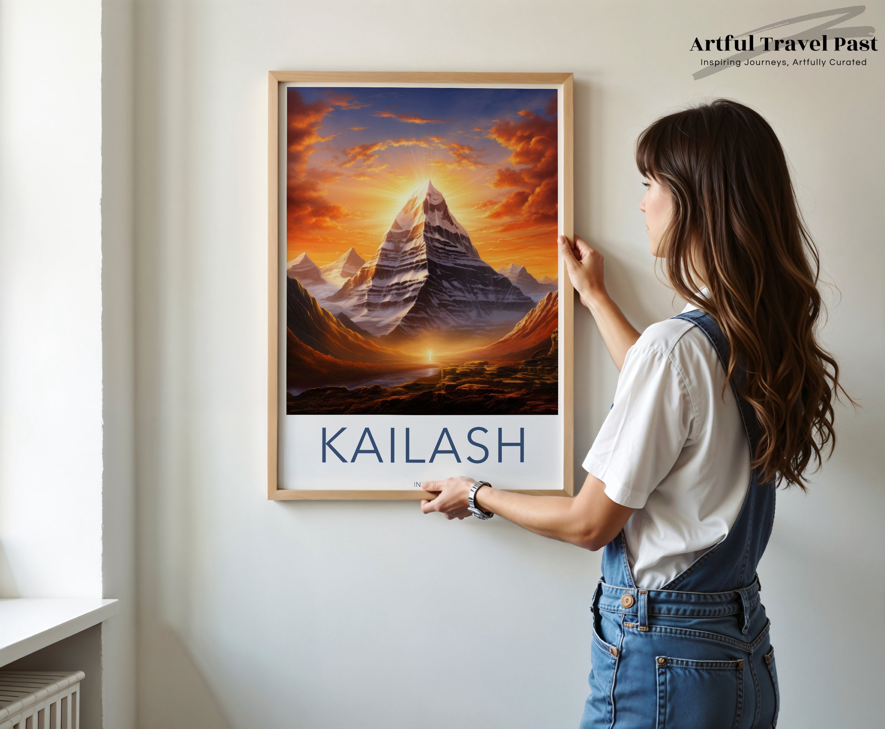 Mount Kailash Wall Art, Sunrise Over Kailash Poster, Hindu and Buddhist Sacred Mountain, Serene Himalayan Scenery, Spiritual Home Decor