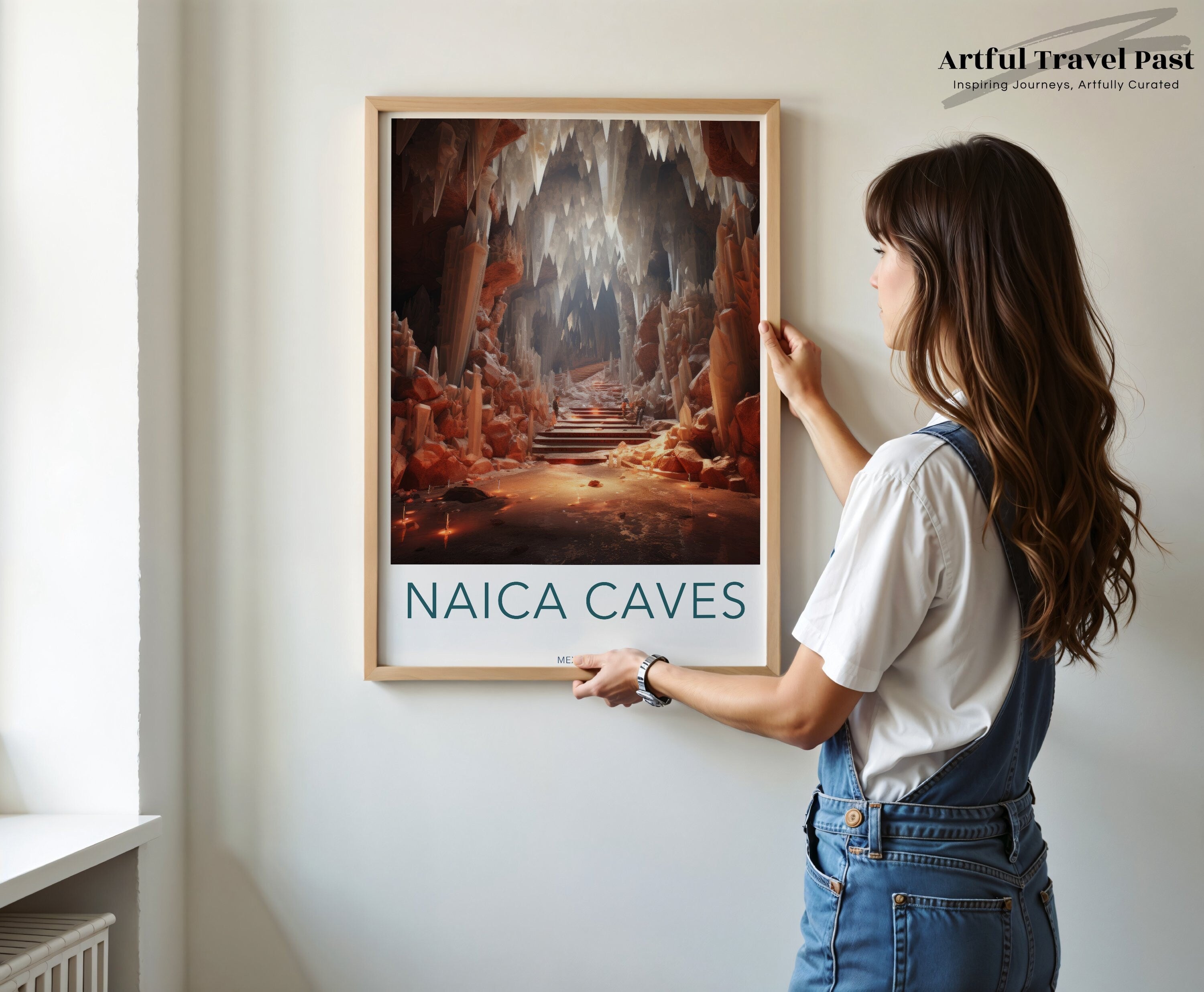 Naica Caves Wall Art, Crystal Cave Poster, Mexico Travel Decor, Cave Exploration Artwork, Unique Landscape Print, Home Decor Gift