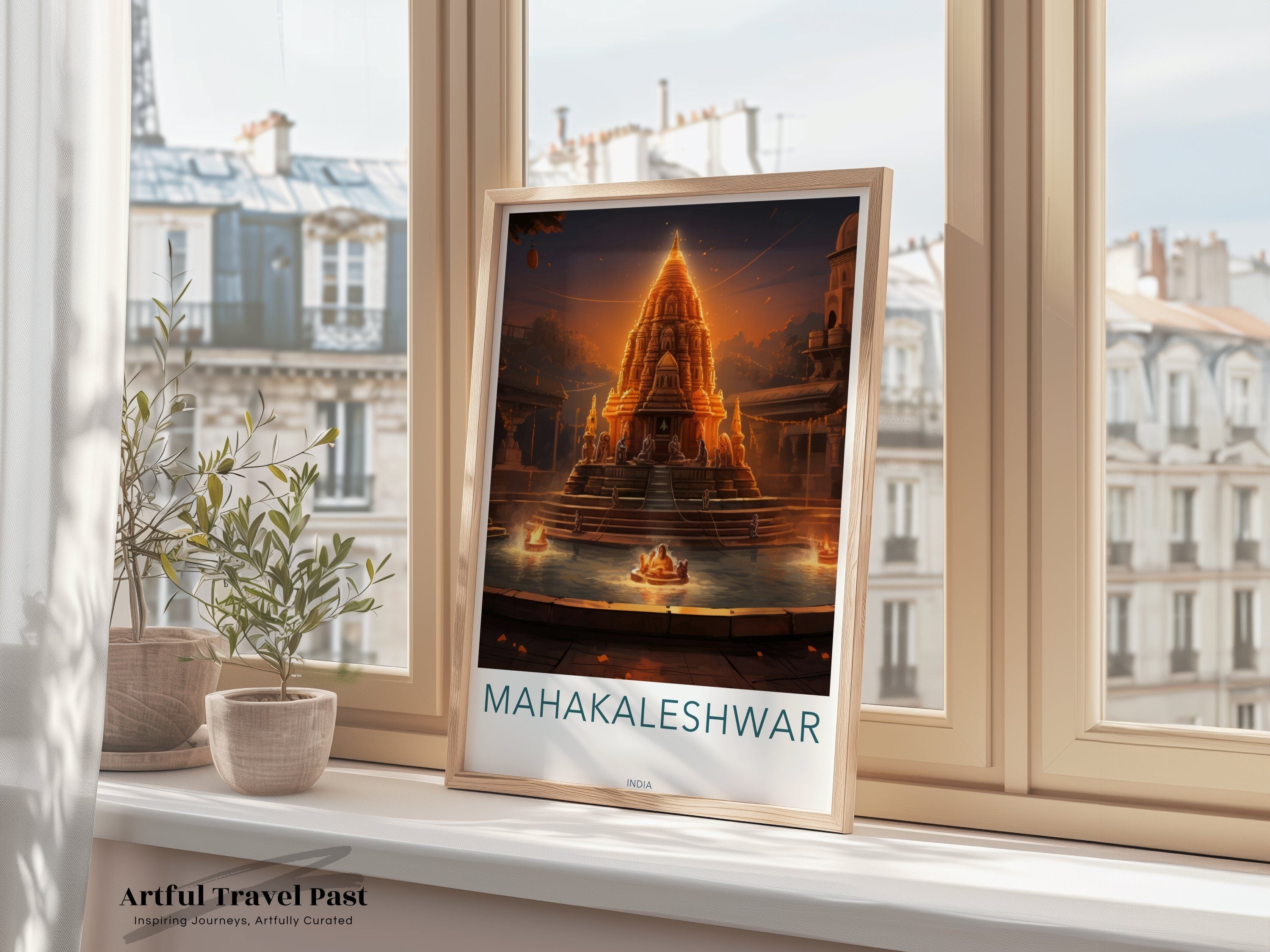 Mahakaleshwar Temple Wall Art, Historical Indian Architecture Print, Cultural Landmark Decor, Sacred Hindu Shrine Poster