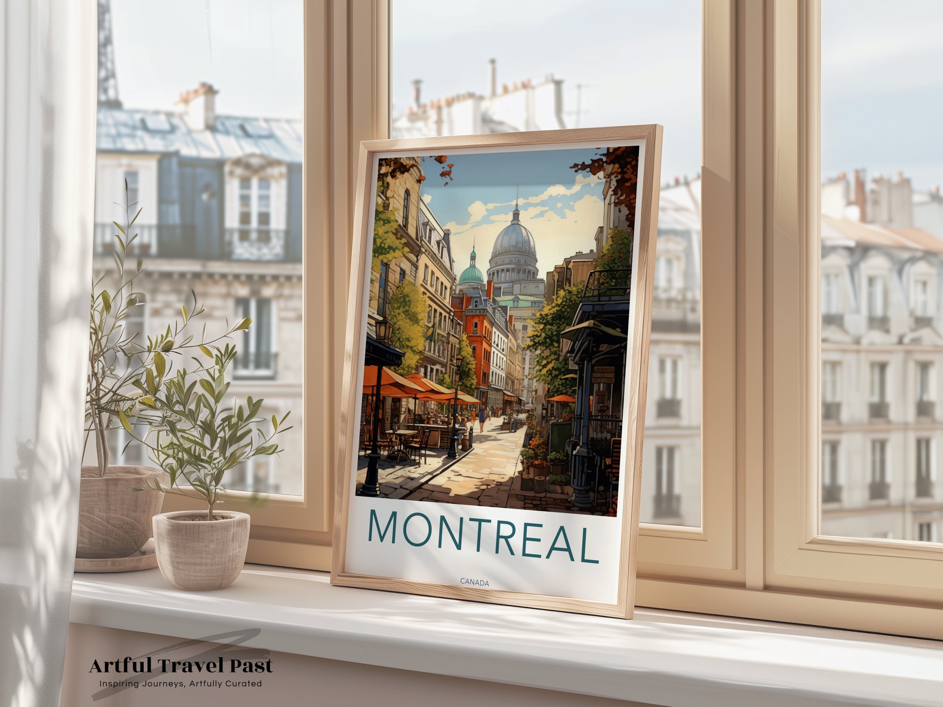 Montreal Wall Art Print, Vintage Style Poster, Old Montreal Street Scene, Montreal Cityscape, Beautiful Wall Decor for Home, Gift Idea