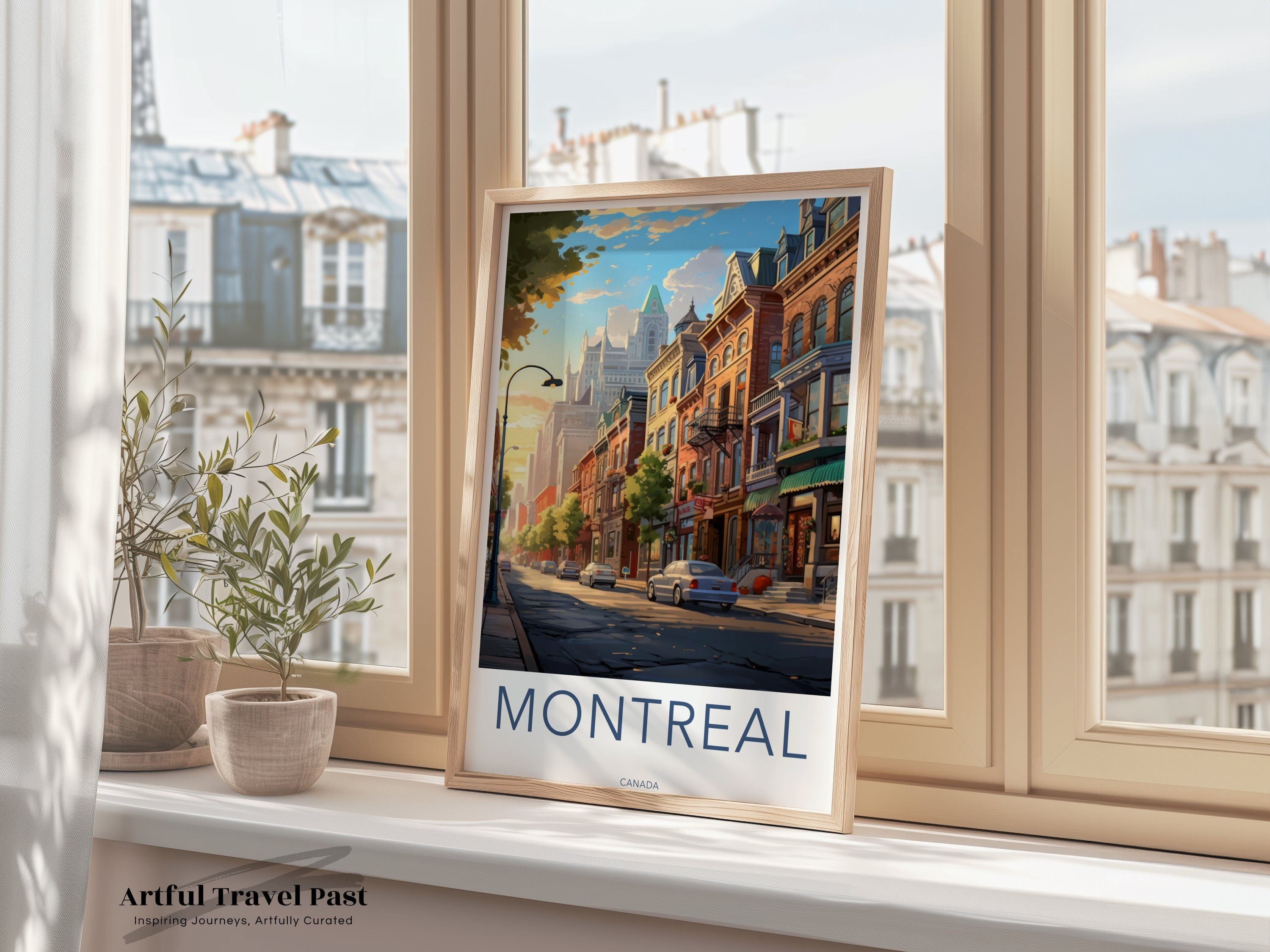 Montreal Wall Art Print, Canada Cityscape Poster, Urban Street View Wall Decor, Vintage Travel Artwork, Historic Architecture Display