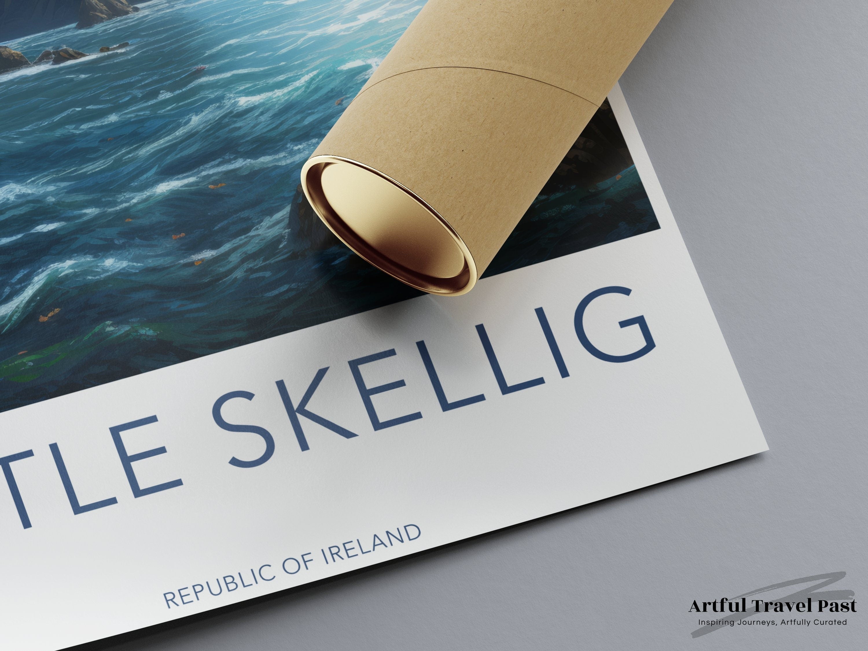 Little Skellig Scenic Wall Art, Ireland Coastal Landscape, Nature Photography Print, Stunning Ocean View, Irish Heritage Decor