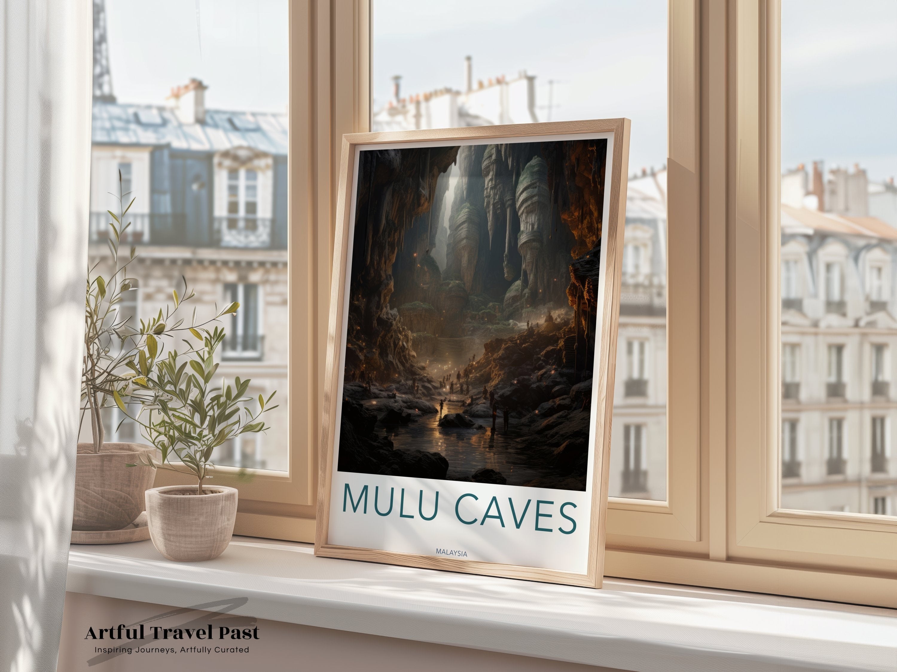 Mulu Caves Wall Art, Malaysia Travel Poster, Scenic Nature Print, Famous Caves Artwork, Unique Home Decor, Adventure Lover Gift