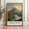 Ometepe Wall Art, Nicaragua Travel Poster, Scenic Landscape Print, Volcano Art, Home Decor, Nature Illustration, Island Art