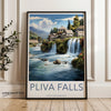 Pliva Falls Wall Art, Bosnia and Herzegovina Waterfall Print, Nature Scenic Poster, Travel Destination Artwork, Home Décor Gift Idea