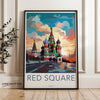 Red Square Wall Art Print, Moscow Skyline Poster, St Basil's Cathedral Illustration, Russia Travel Decor, Historic Landmark Artwork