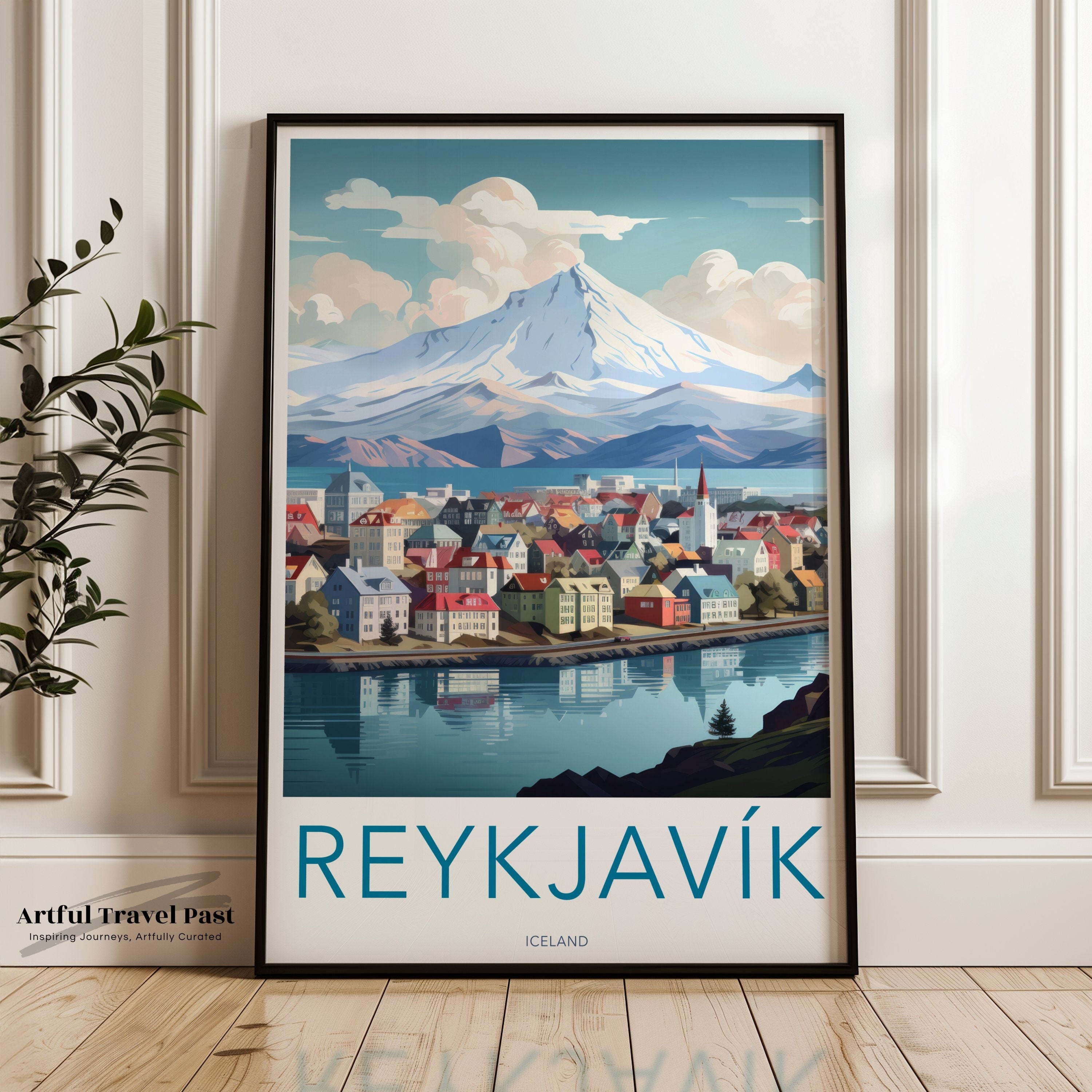 Reykjavik Iceland Wall Art, Nordic Landscape Print, Scandinavian Cityscape Poster, Travel Destination Artwork, Modern Home Decor