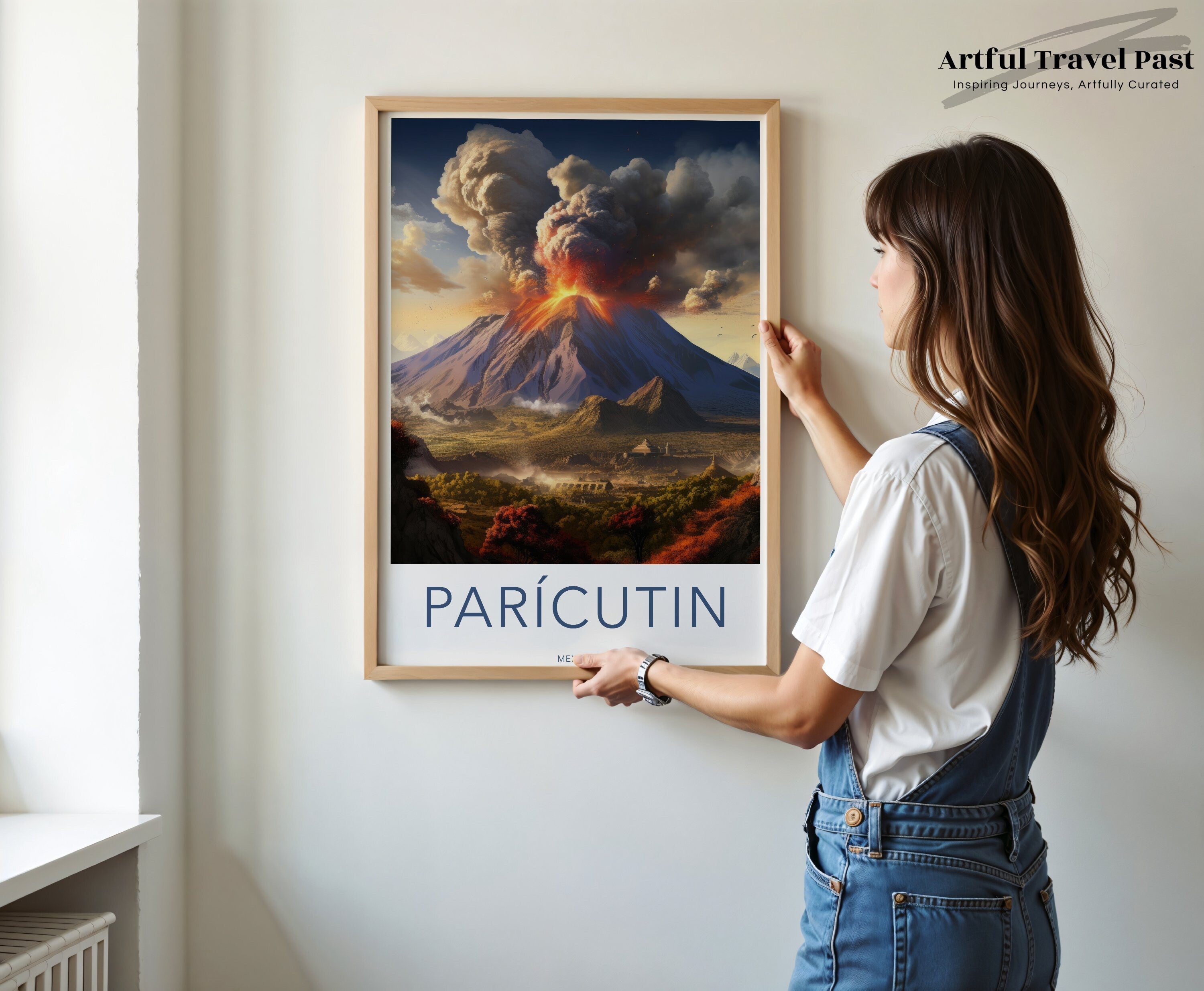 Paricutin Volcano Poster, Mexican Landscape Art, Historical Wall Decor, Cultural Landmark Print, Natural Beauty Artwork