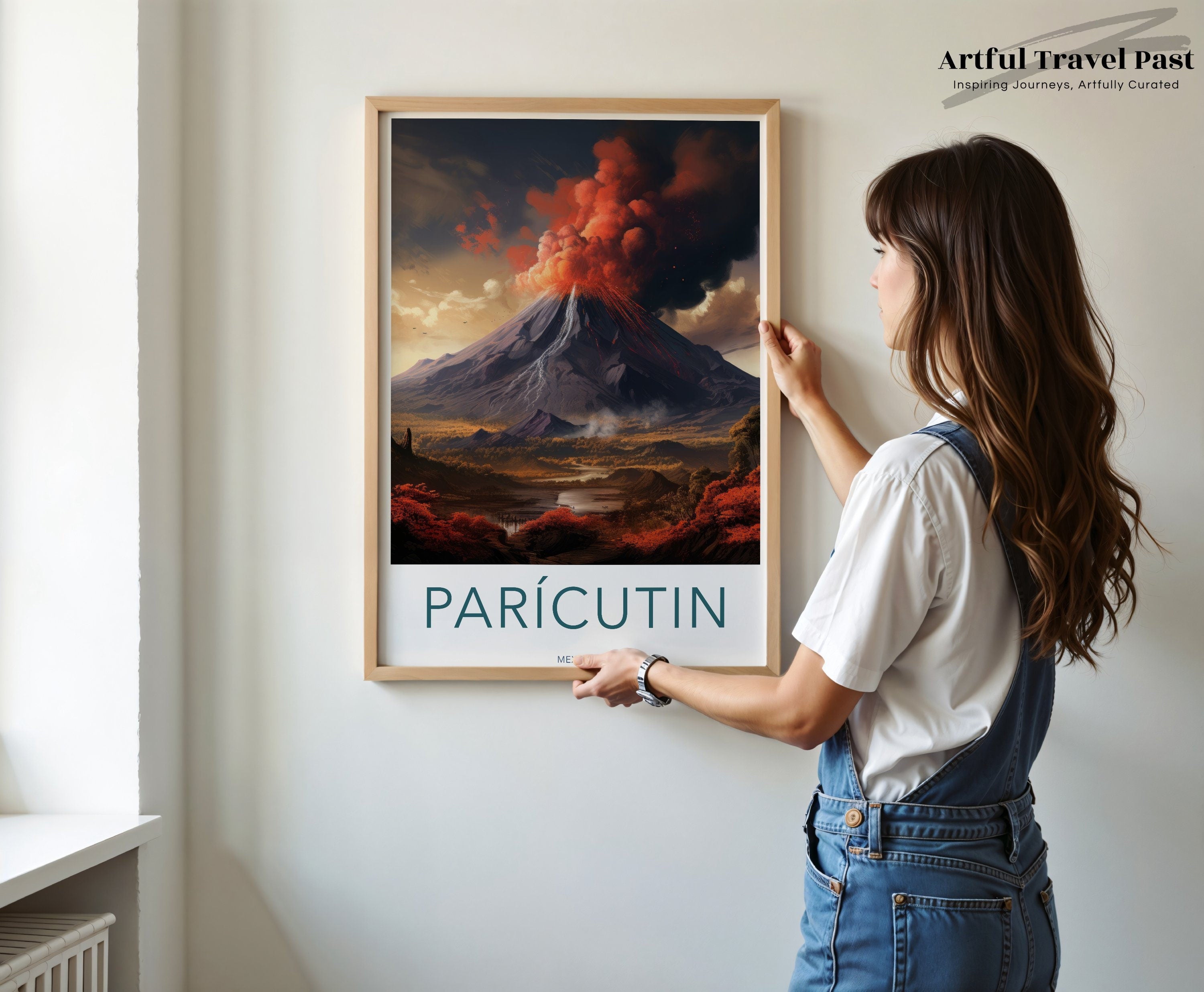 Parícutin Mexico Wall Art, Volcanic Eruption Poster, Historical Natural Landmark Decor, Mexican Landscape Print, Nature Lover Gift