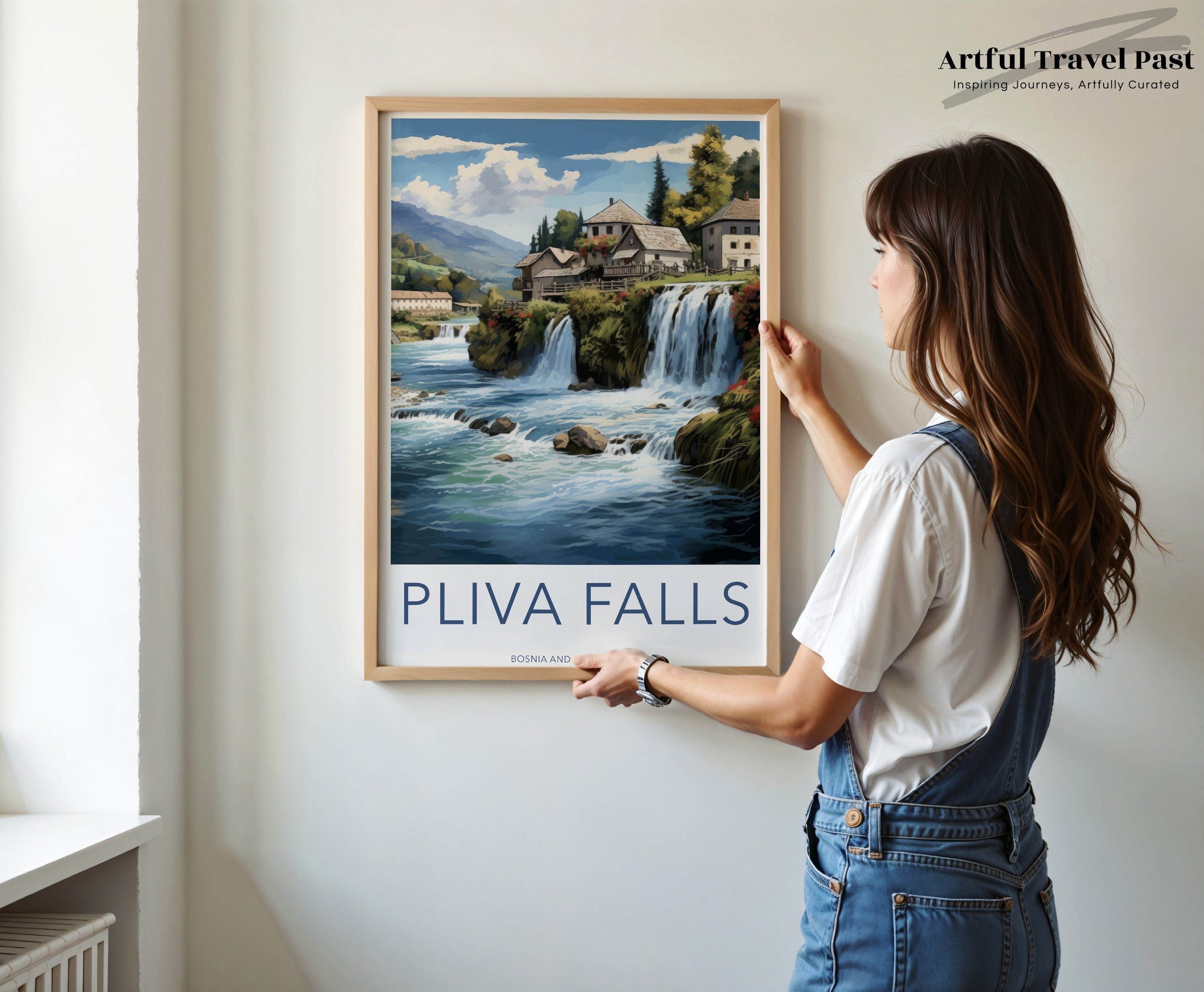 Pliva Falls Wall Art, Bosnia and Herzegovina Waterfall Print, Nature Scenic Poster, Travel Destination Artwork, Home Décor Gift Idea