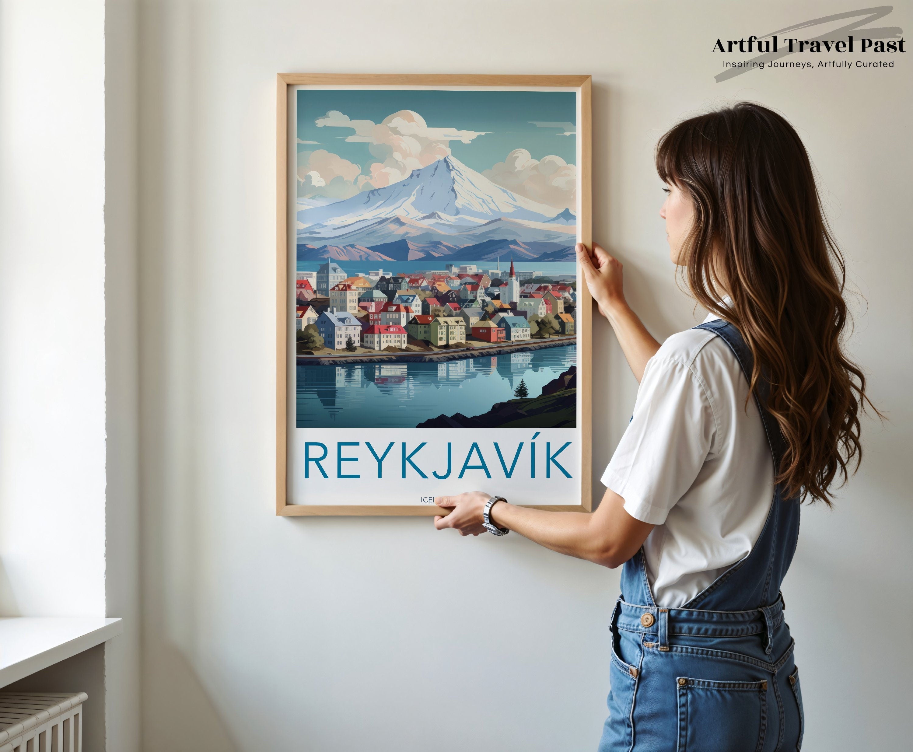 Reykjavik Iceland Wall Art, Nordic Landscape Print, Scandinavian Cityscape Poster, Travel Destination Artwork, Modern Home Decor