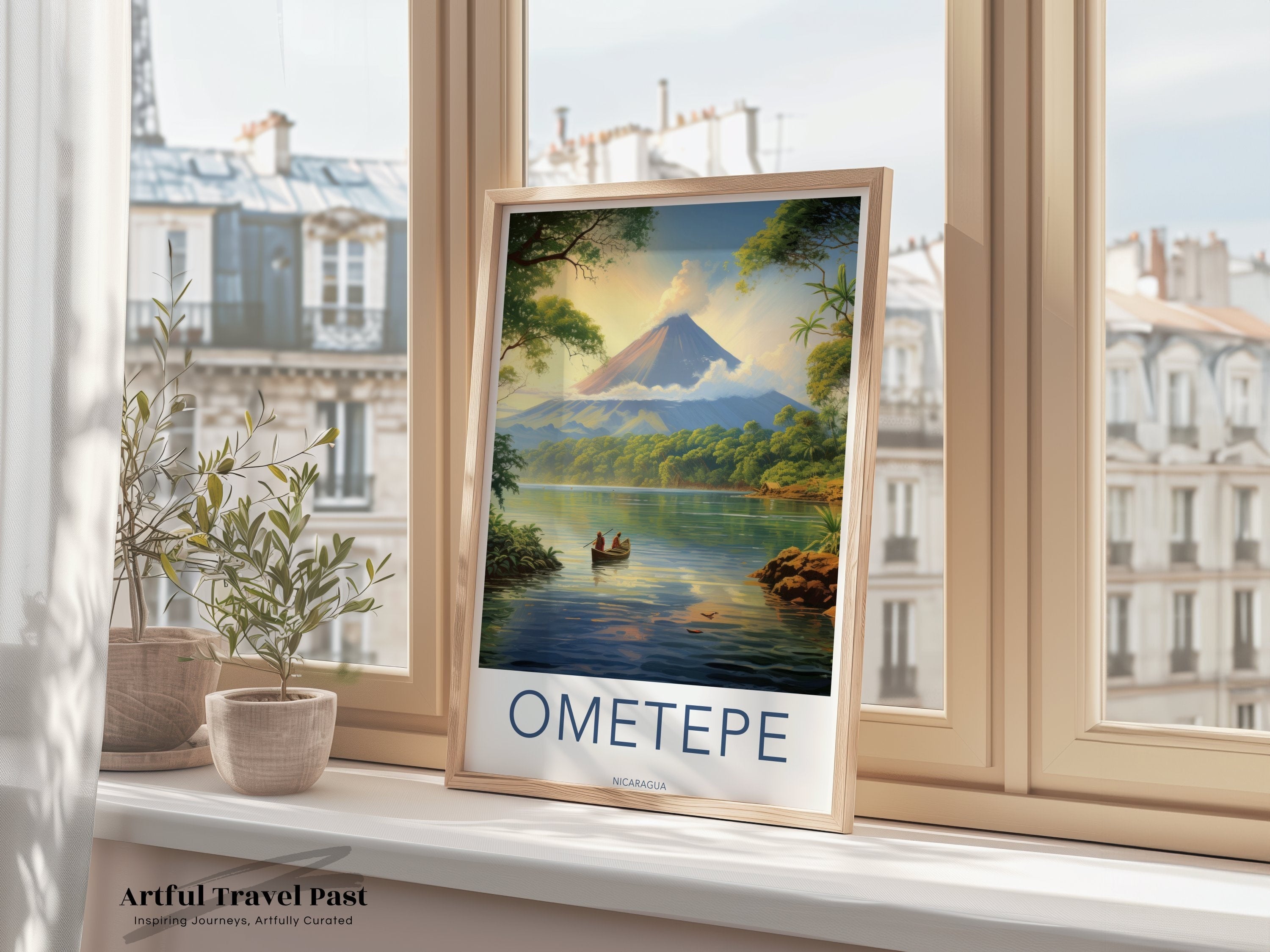 Ometepe Wall Art, Nicaragua Landscape Print, Volcanic Island Poster, Central American Decor, Nature Scenery Artwork