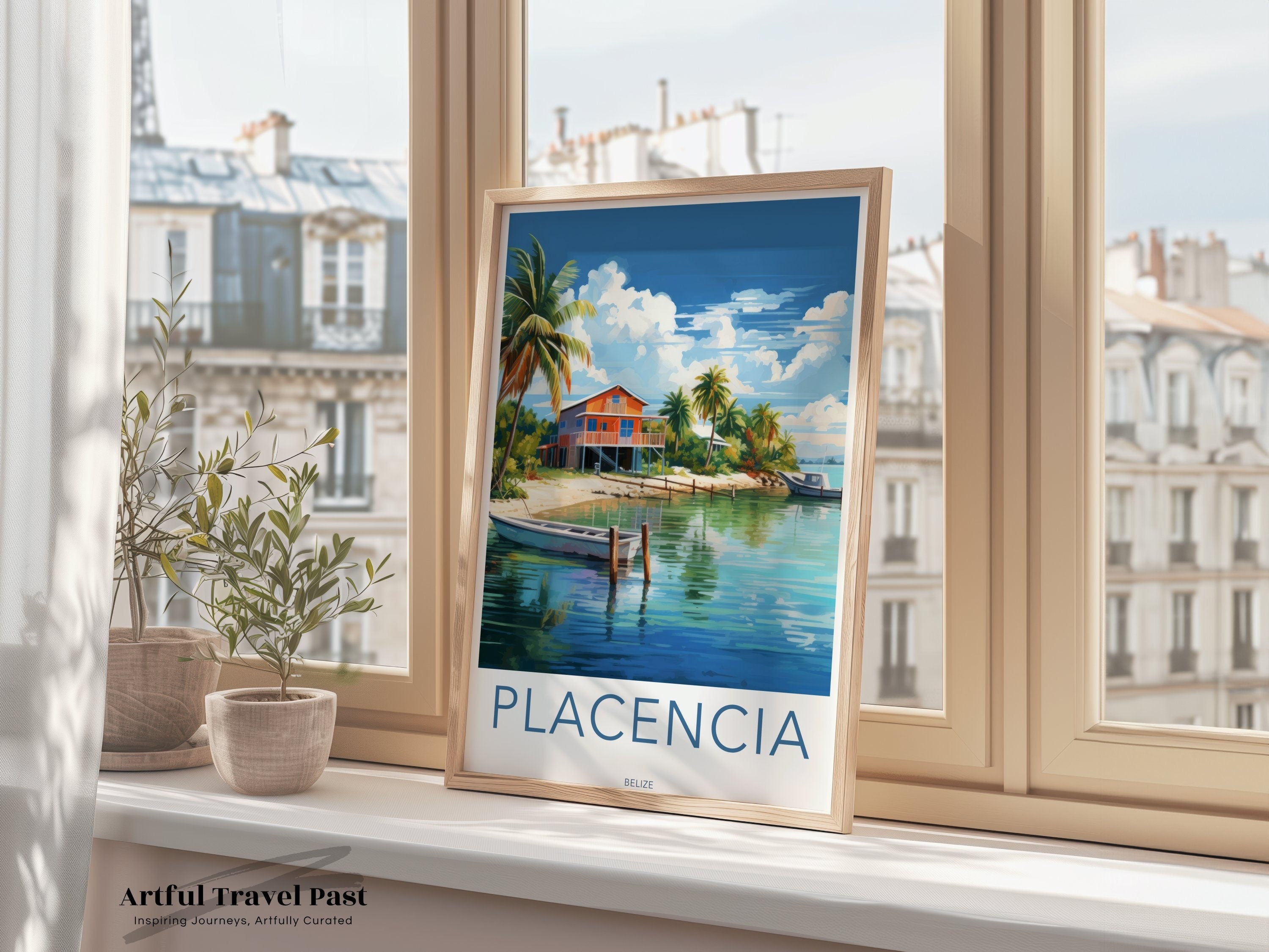 Placencia Belize Wall Art, Coastal Beach House Decor, Tropical Paradise Print, Caribbean Seaside Poster, Island Vacation Art