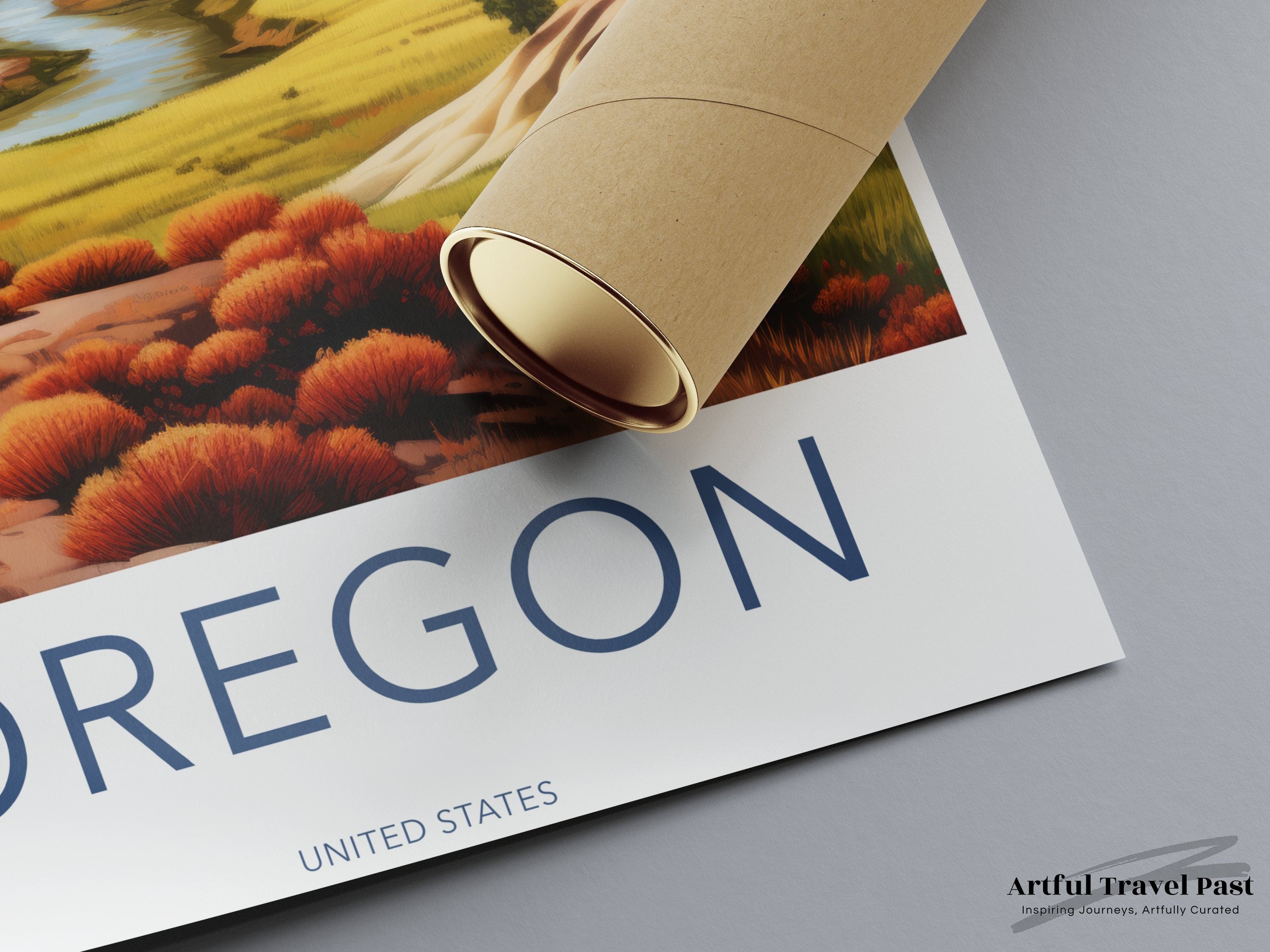 Scenic Oregon Landscape Wall Art, Vibrant Desert Mountain Poster, Colorful Nature Artwork, Unique Travel Gift, Pacific Northwest Decor