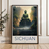 Sichuan Wall Art, Chinese Culture Poster, Historical Landmark Print, Nature and Architecture Decor, Travel Art, Gift Idea