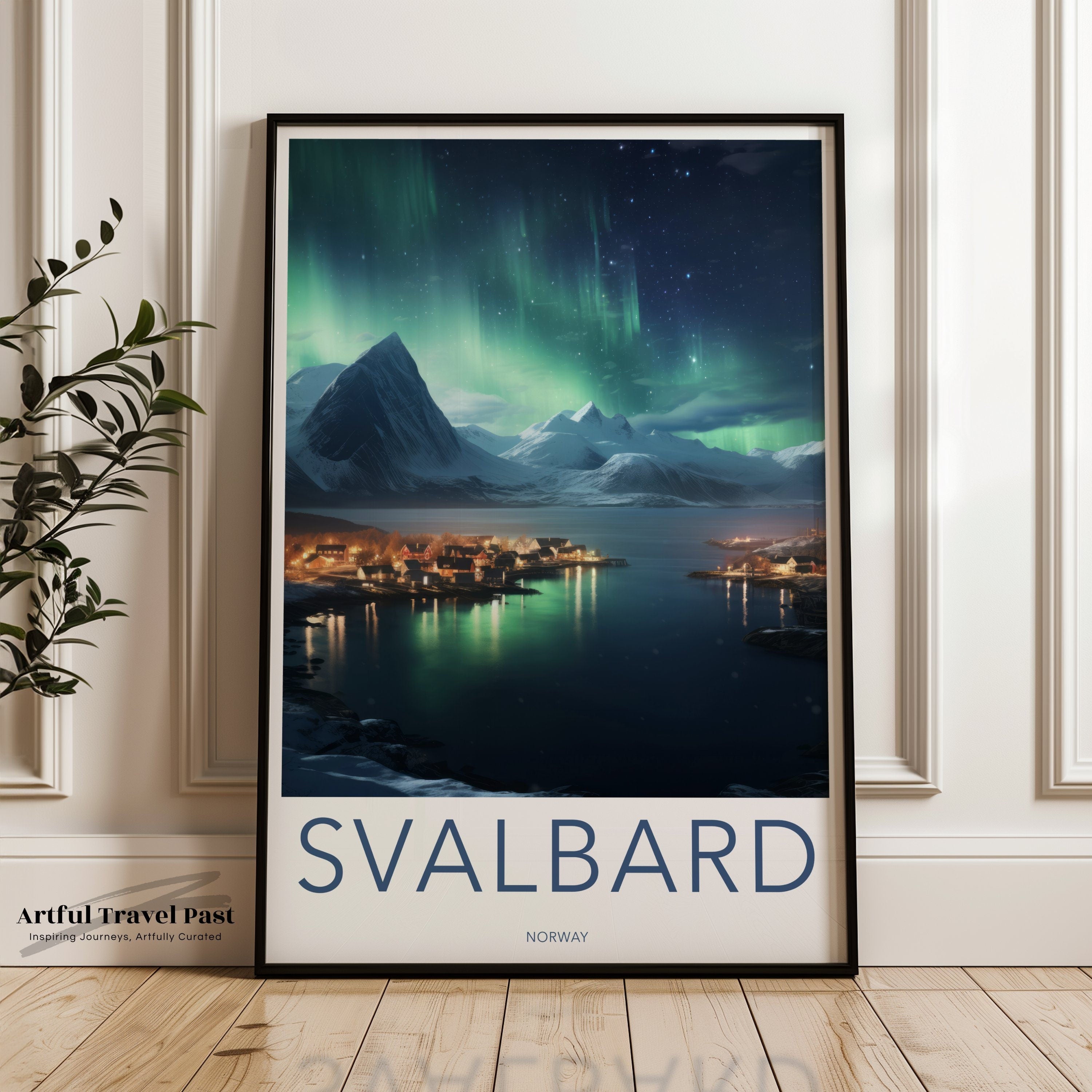 Svalbard Norway Wall Art, Northern Lights Print, Scenic Winter Landscape, Arctic Night Sky, Nordic Home Decor, Nature Photography