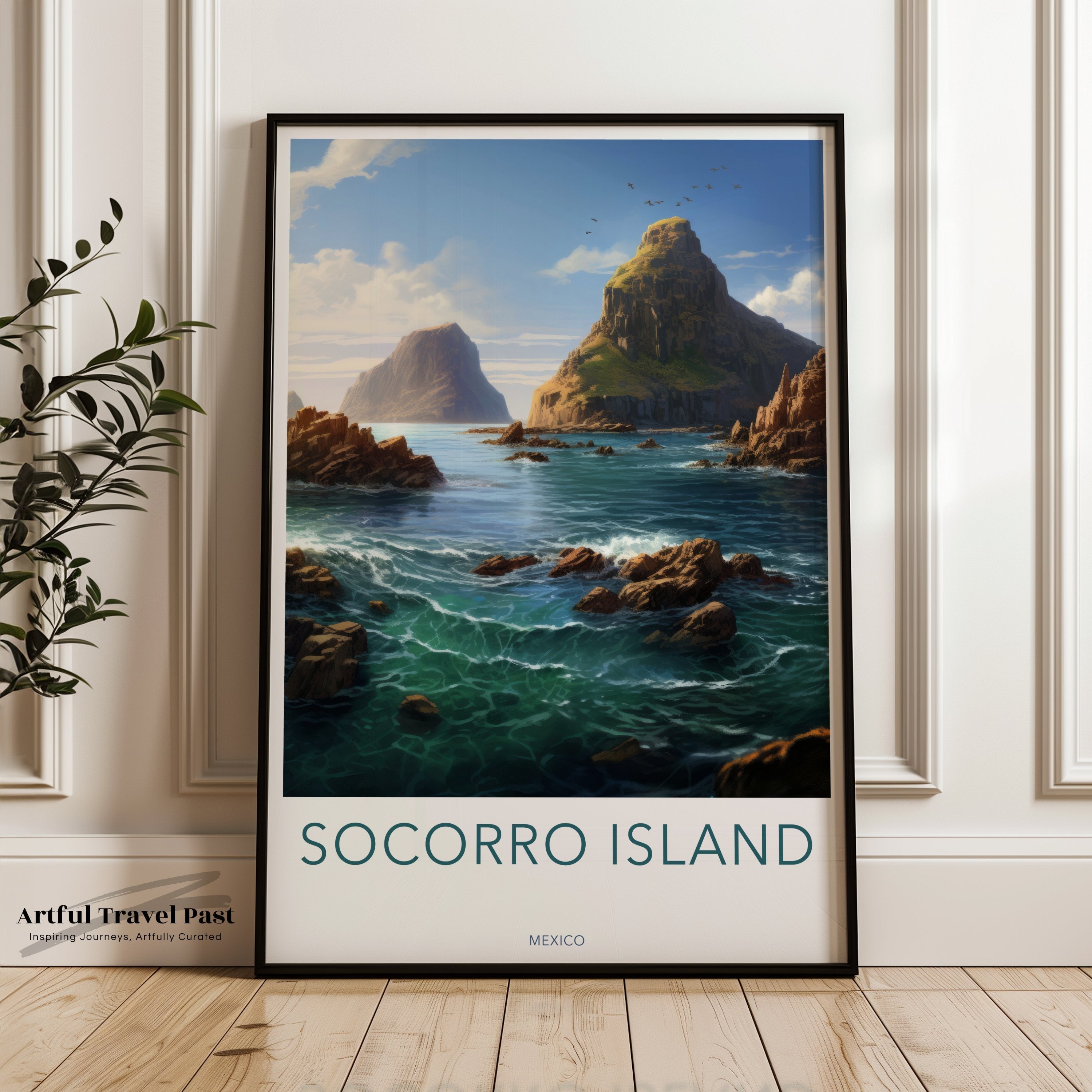 Socorro Island Wall Art, Stunning Coastal Landscape, Ocean Print Poster, Nature Lover's Gift, Tropical Paradise Decor