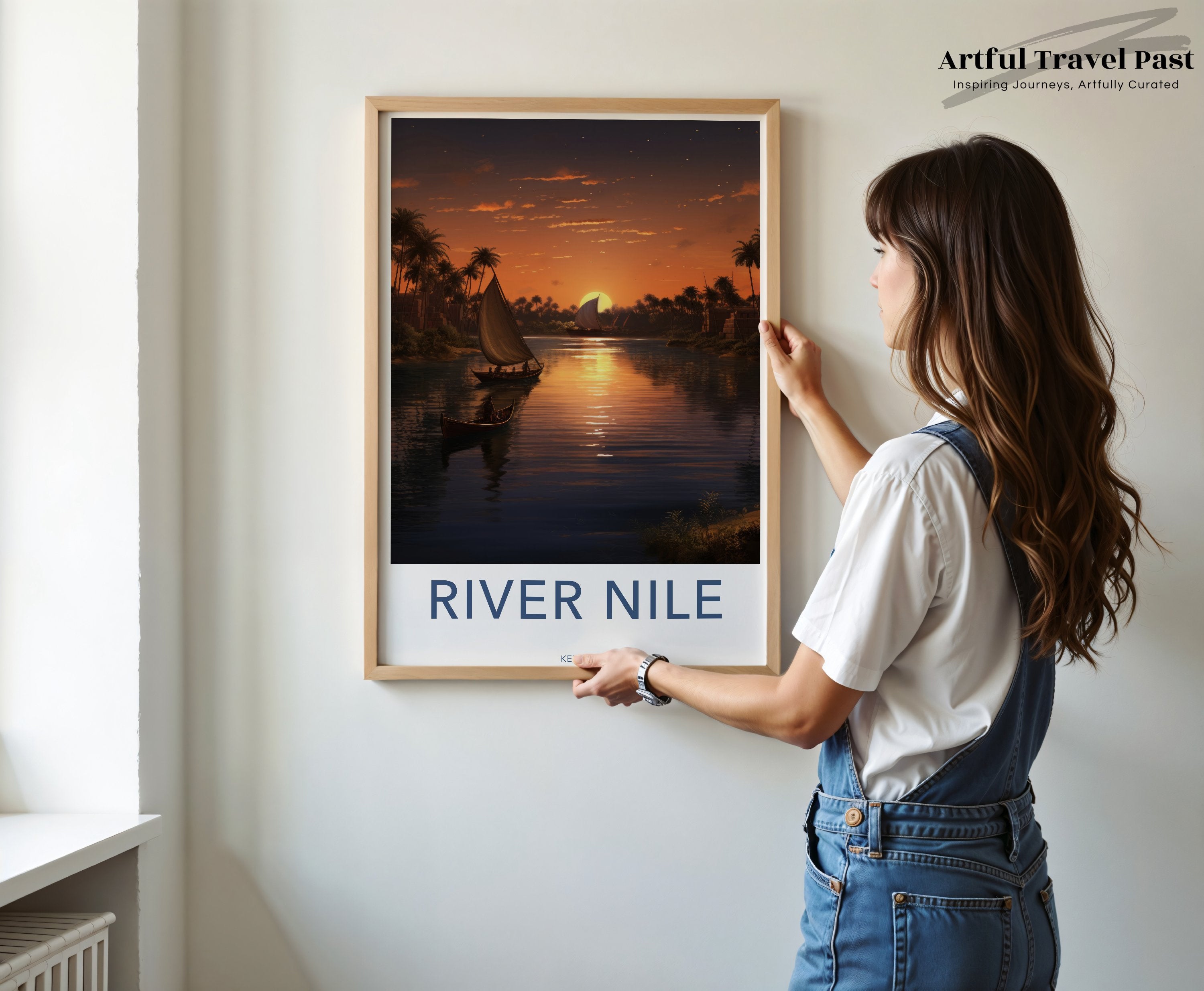 River Nile at Sunset Wall Art, Kenya Travel Decor, African Landscape Print, Home Office Decor, Boho Chic Wall Hanging, Nature Photography