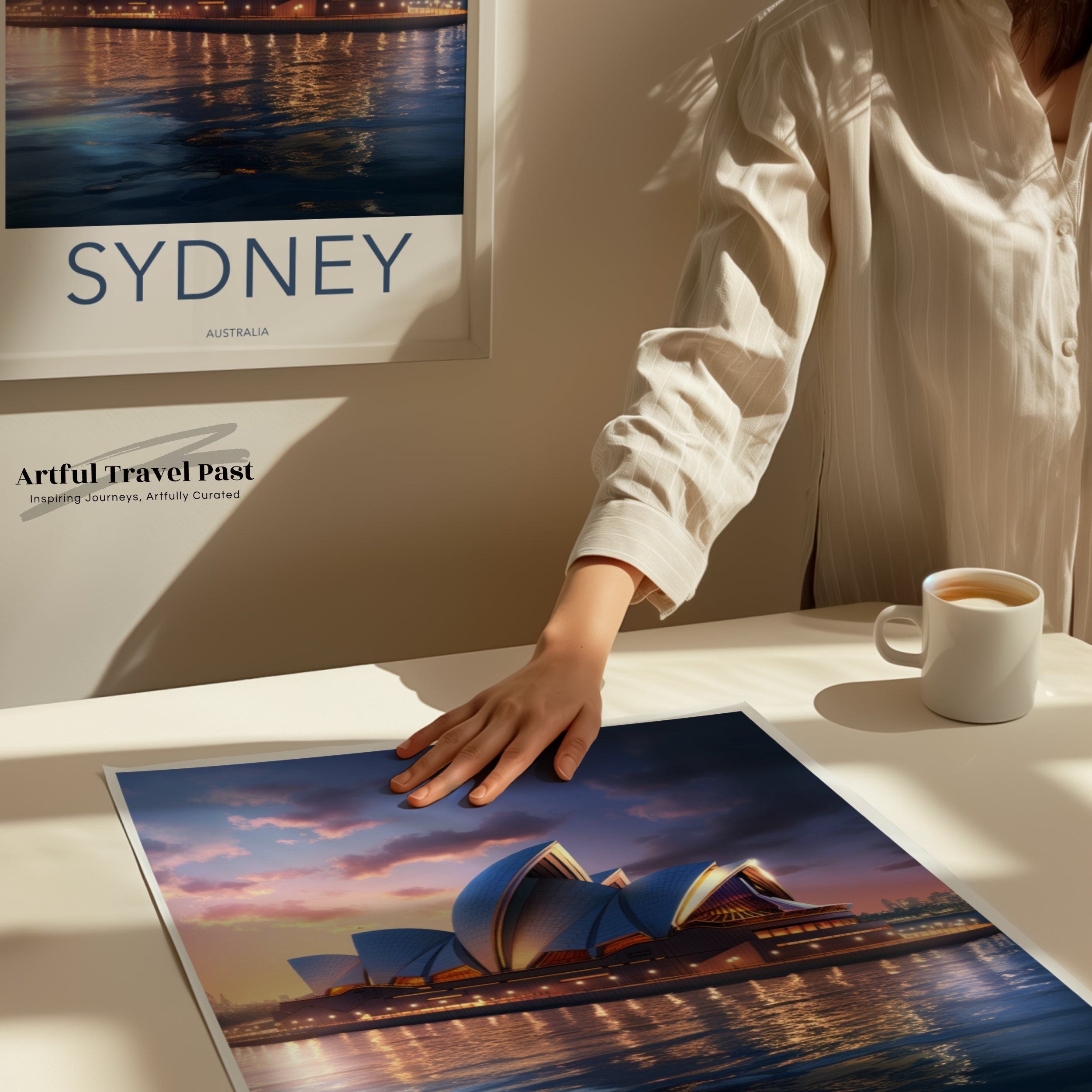 Sydney Opera House Wall Art, Modern Sydney Cityscape Print, Australia Travel Poster, Iconic Sydney Landmark Illustration, Home Decor