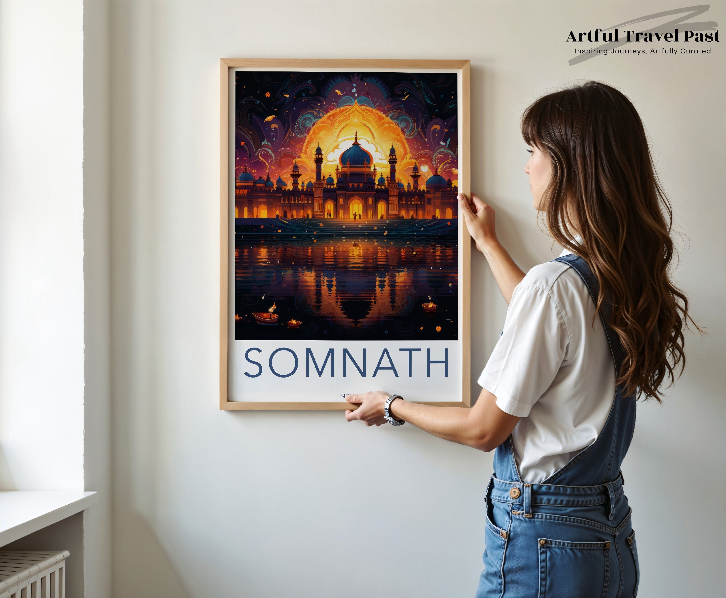 Somnath Wall Art Print, Ancient Marvel Poster, Indian Heritage Decor, Inspirational Travel Artwork, Cultural Landmark Print