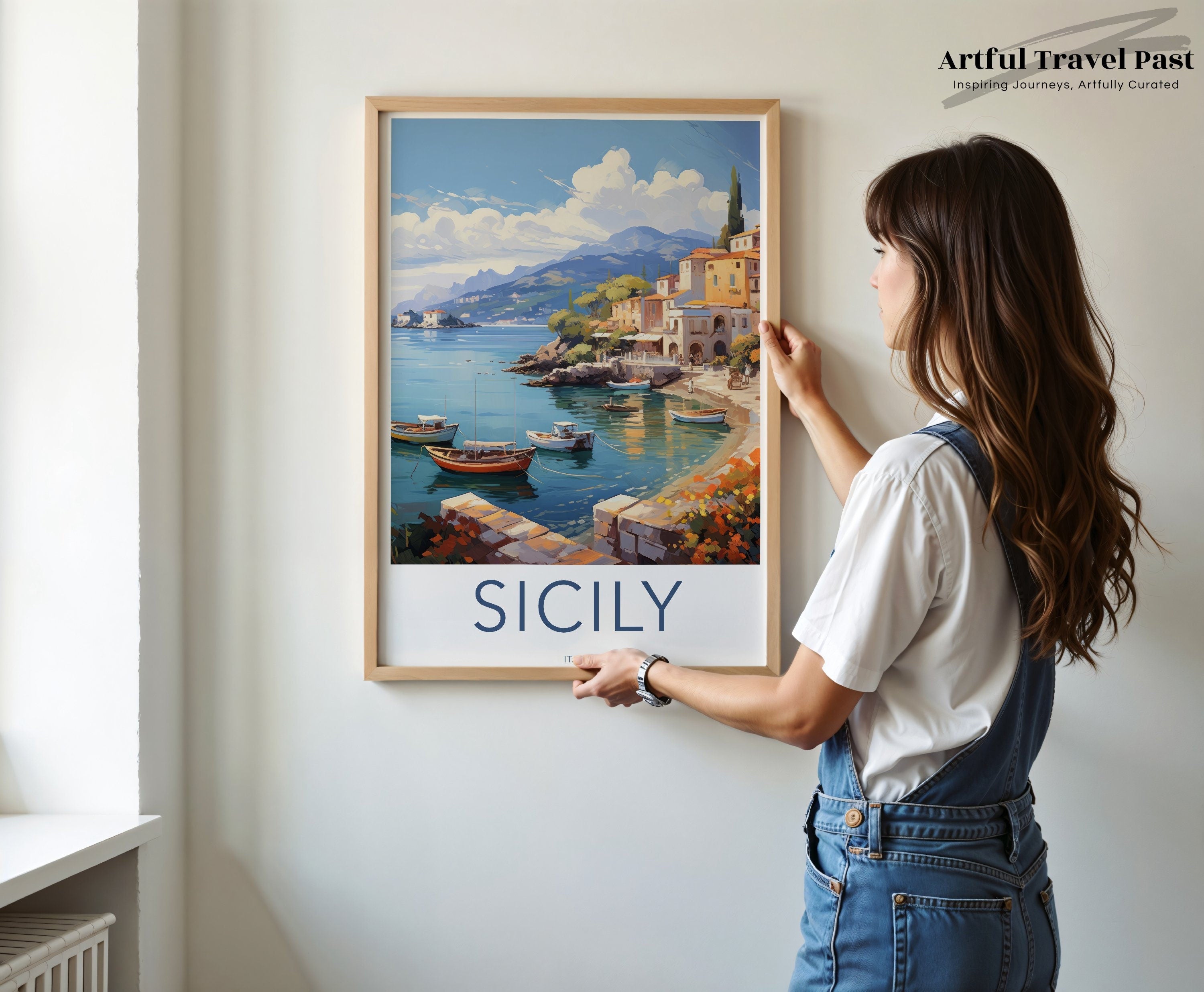 Sicily Italy Coastal Wall Art Print, Mediterranean Sea Landscape Poster, Italian Seaside Decor, Travel Photography Art