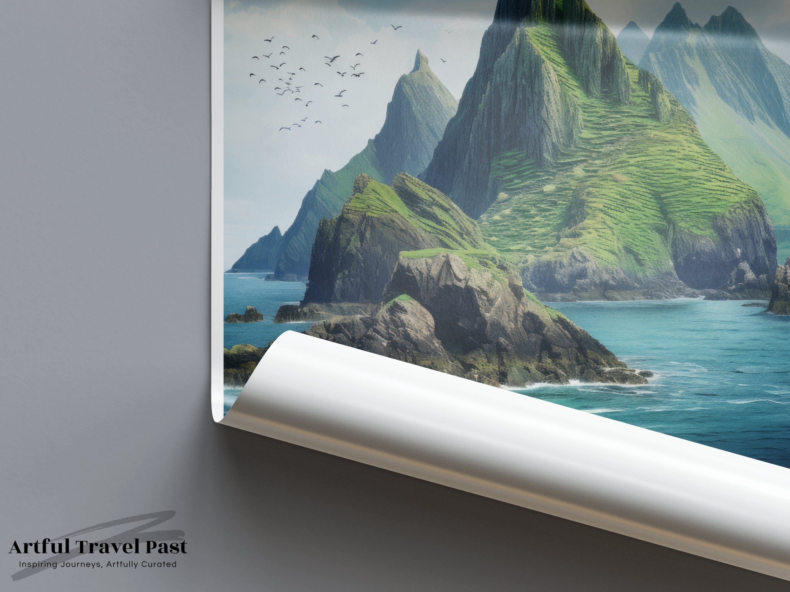 Skellig Michael Wall Art Print, Stunning Ocean View, Historical and Cultural Landmark, Perfect for Home or Office Decor