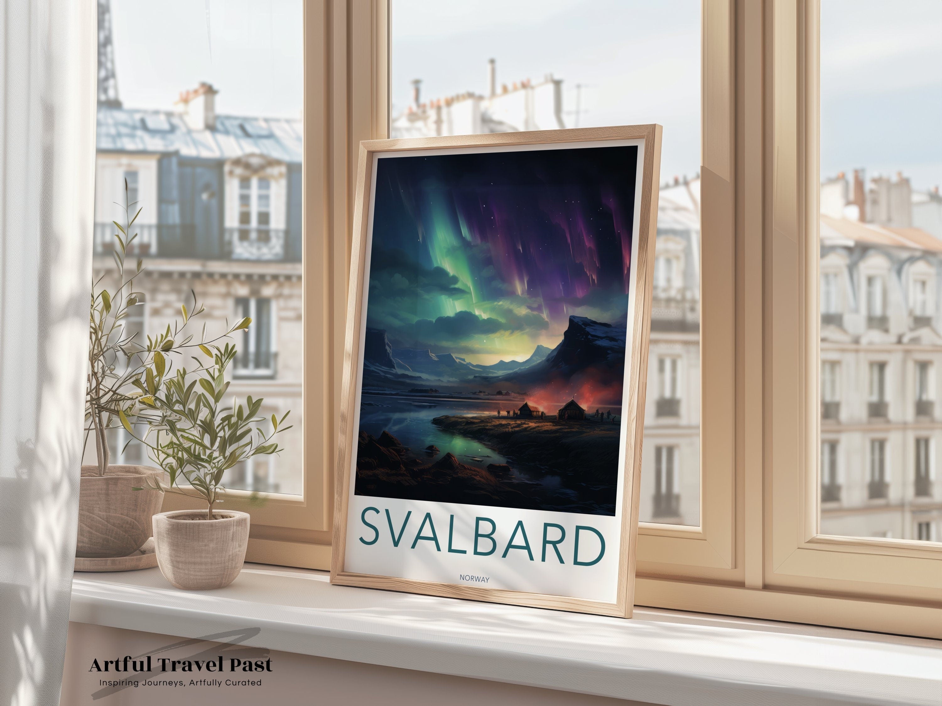 Svalbard Wall Art, Norway Landscape Print, Northern Lights Poster, Arctic Home Decor, Winter Wonderland Artwork, Travel Photography