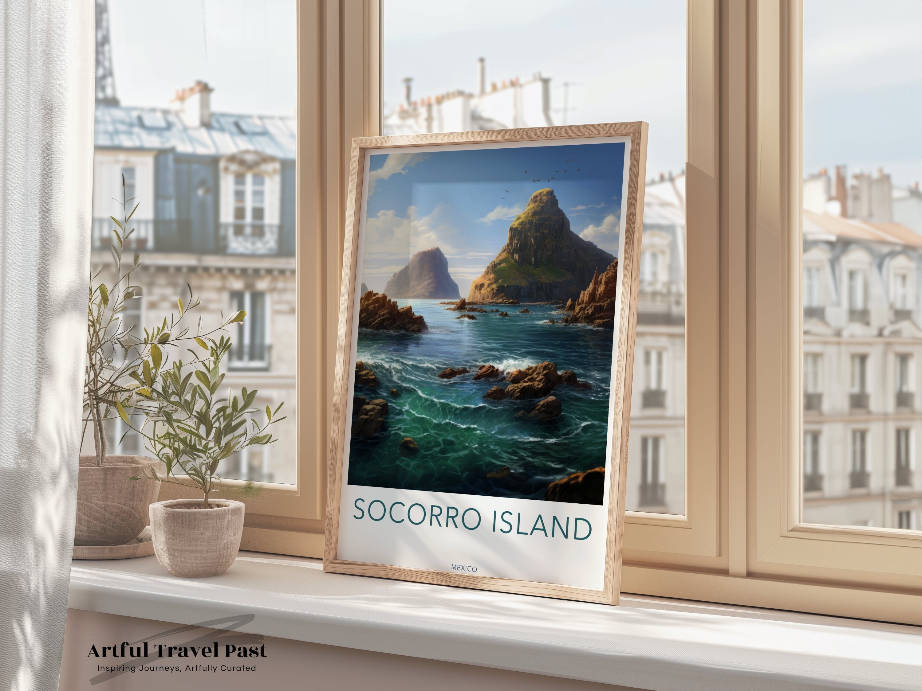 Socorro Island Wall Art, Stunning Coastal Landscape, Ocean Print Poster, Nature Lover's Gift, Tropical Paradise Decor