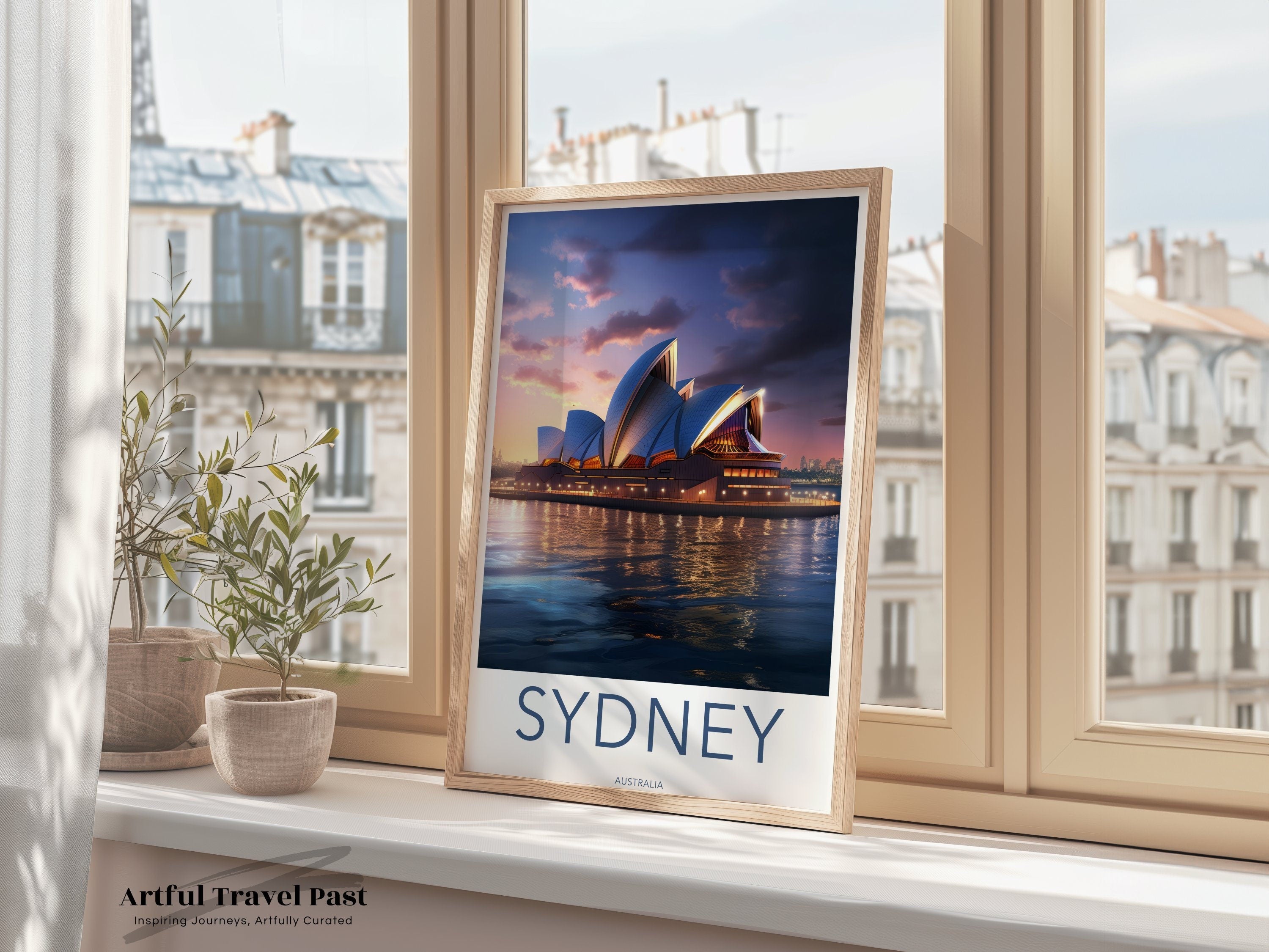 Sydney Opera House Wall Art, Modern Sydney Cityscape Print, Australia Travel Poster, Iconic Sydney Landmark Illustration, Home Decor