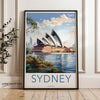 Sydney Opera House Wall Art Print, Australia Travel Poster, Famous Landmark Illustration, Modern Home Decor, Scenic Australian Artwork