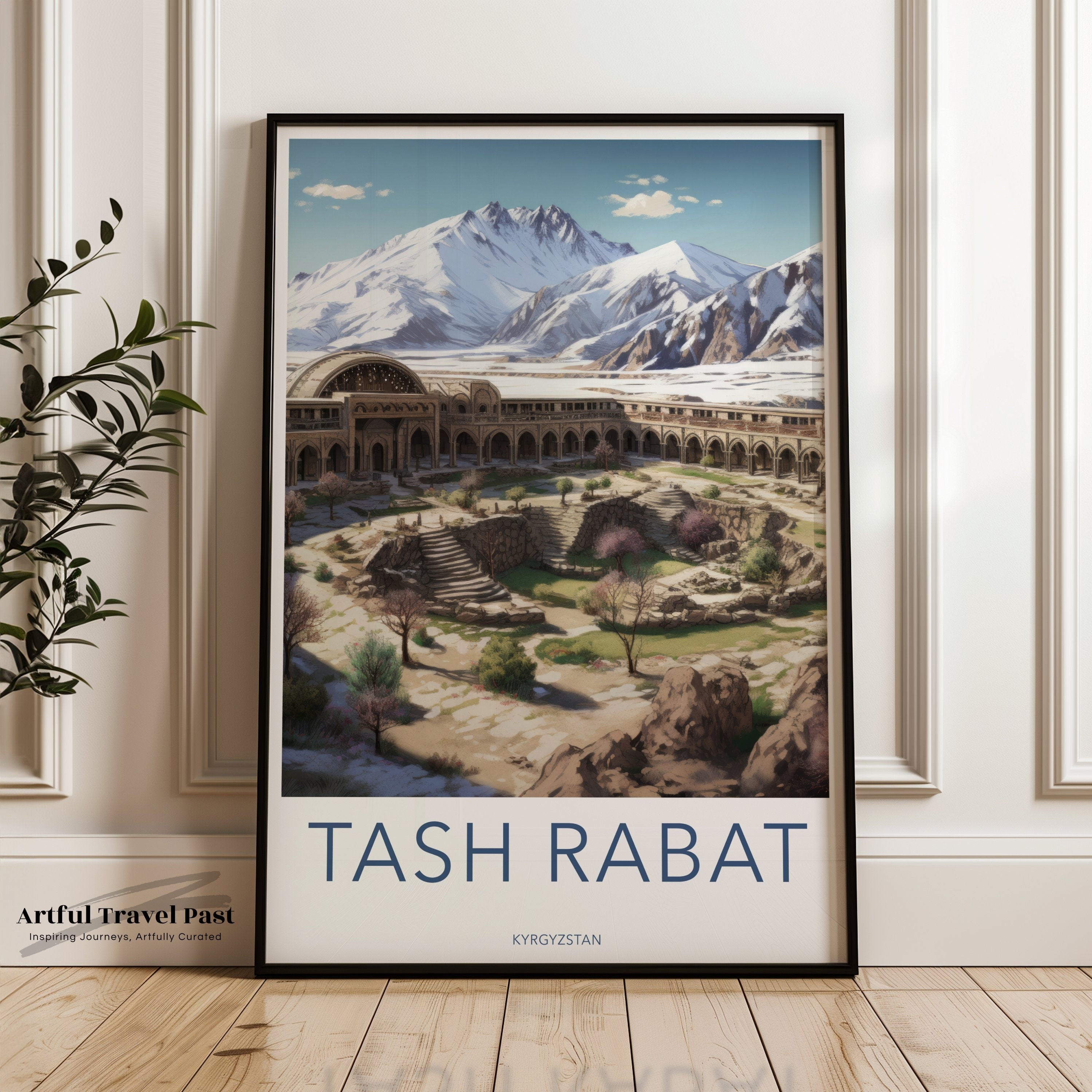 Tash Rabat Wall Art, Kyrgyzstan Historical Print, Mountain Scenery Poster, Architectural Landscape Decor, Cultural Landmark Artwork