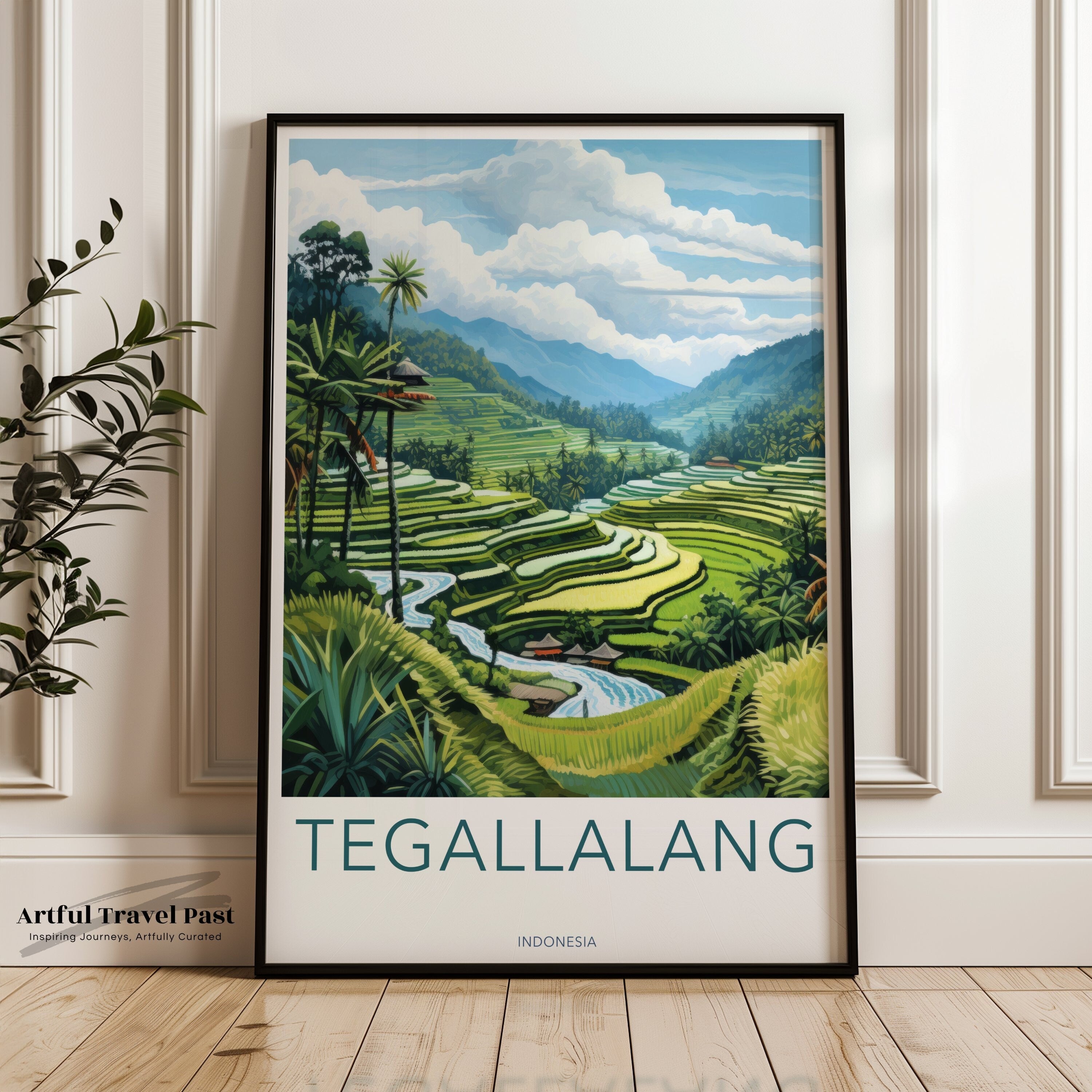 Tegallalang Rice Terraces Wall Art, Bali Scenic Landscape Print, Indonesian Travel Decor, Southeast Asia Nature Photography