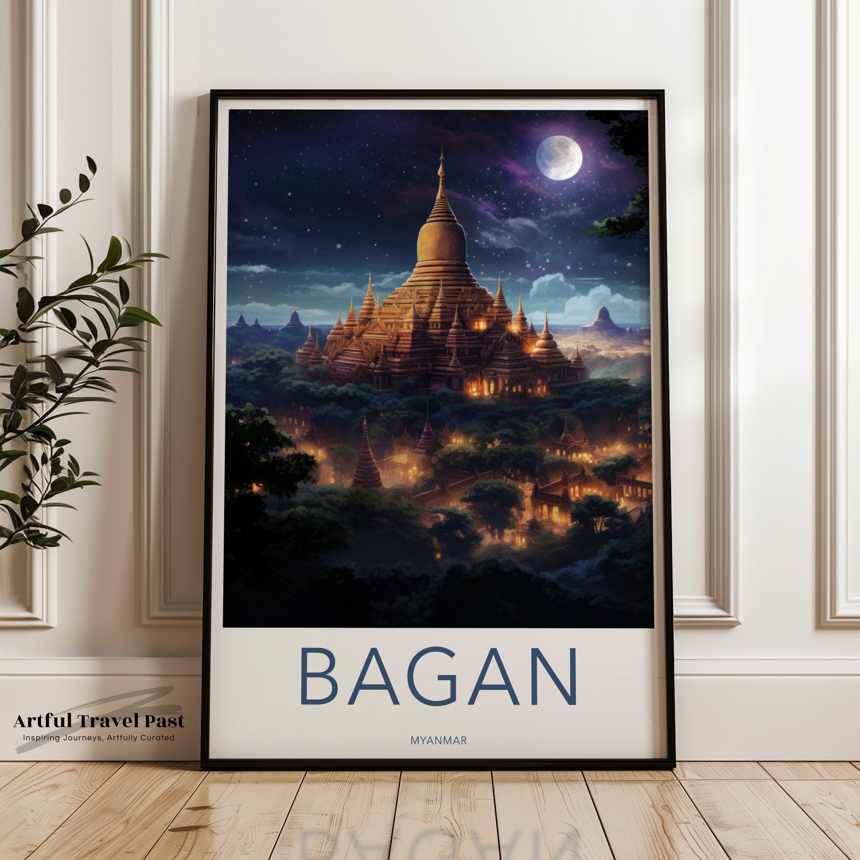 Wall Art Enchanting Bagan Poster | Myanmar Wall Art | Asia Decor