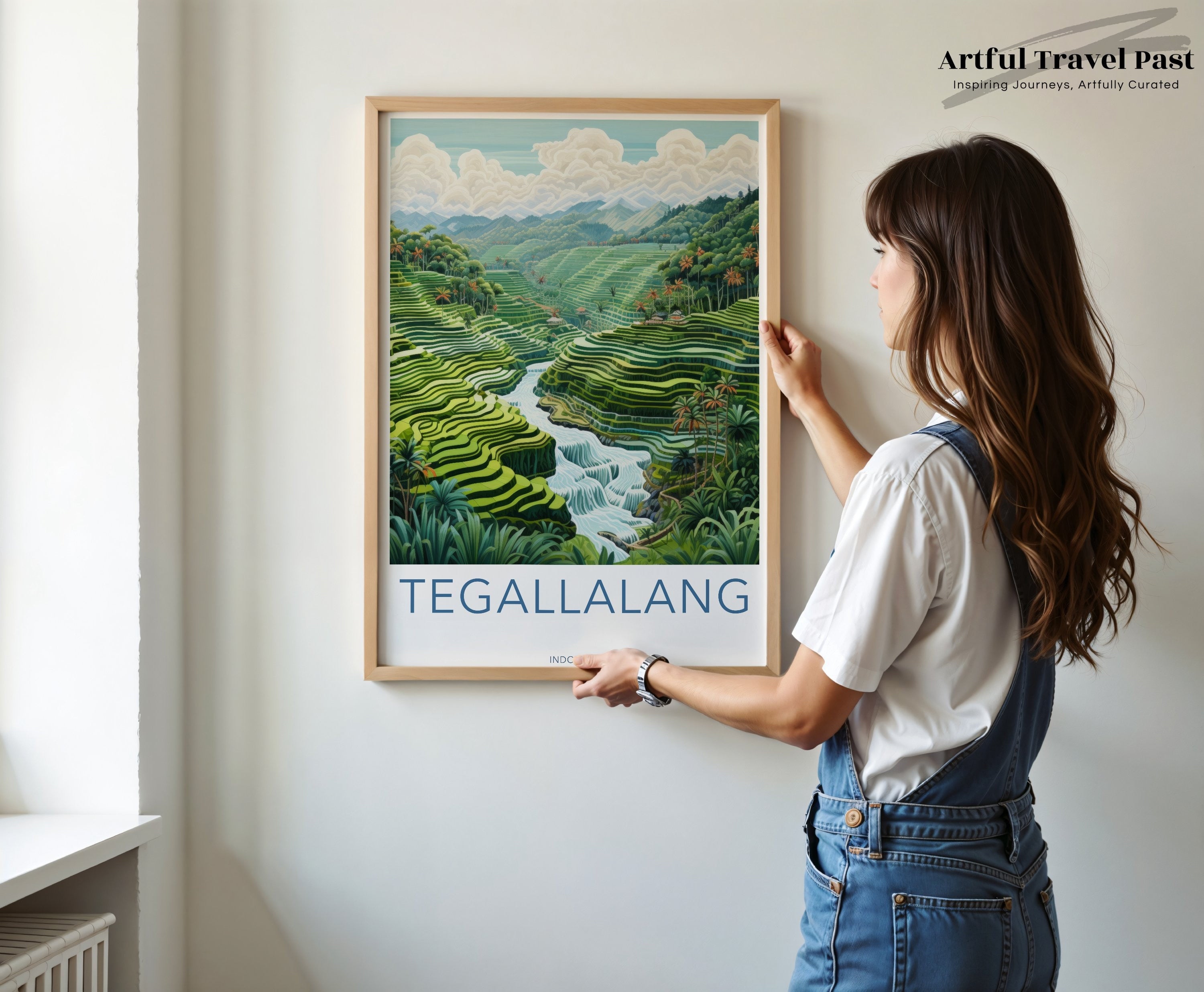 Tegallalang Rice Terraces Wall Art Print, Bali Landscape Artwork, Indonesian Scenic View, Nature-Inspired Home Decor, Travel Poster