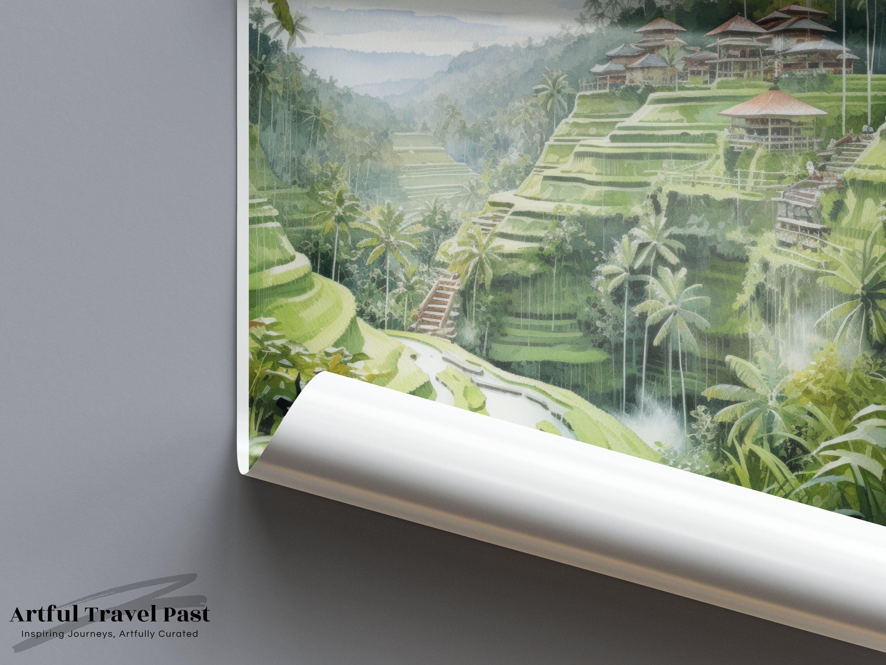 Tegallalang Rice Terraces Wall Art, Bali Indonesia Print, Scenic Landscape Poster, Tropical Travel Decor, Nature Inspired Artwork