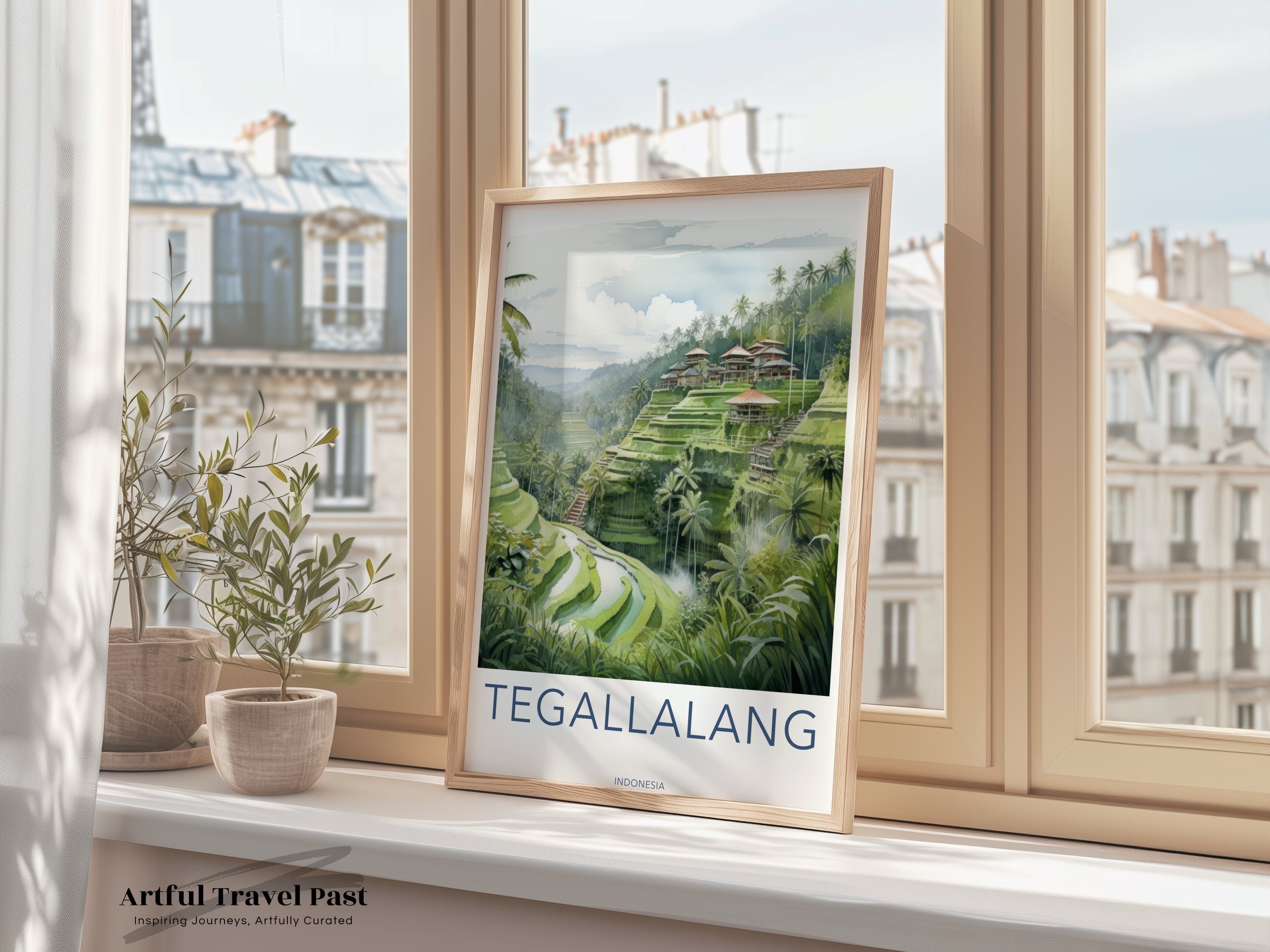 Tegallalang Rice Terraces Wall Art, Bali Indonesia Print, Scenic Landscape Poster, Tropical Travel Decor, Nature Inspired Artwork