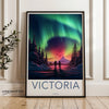 Victoria Canada Wall Art Print, Northern Lights Poster, Scenic Landscape, Winter Decor, Nature Photography, Travel Poster, Fine Art Print