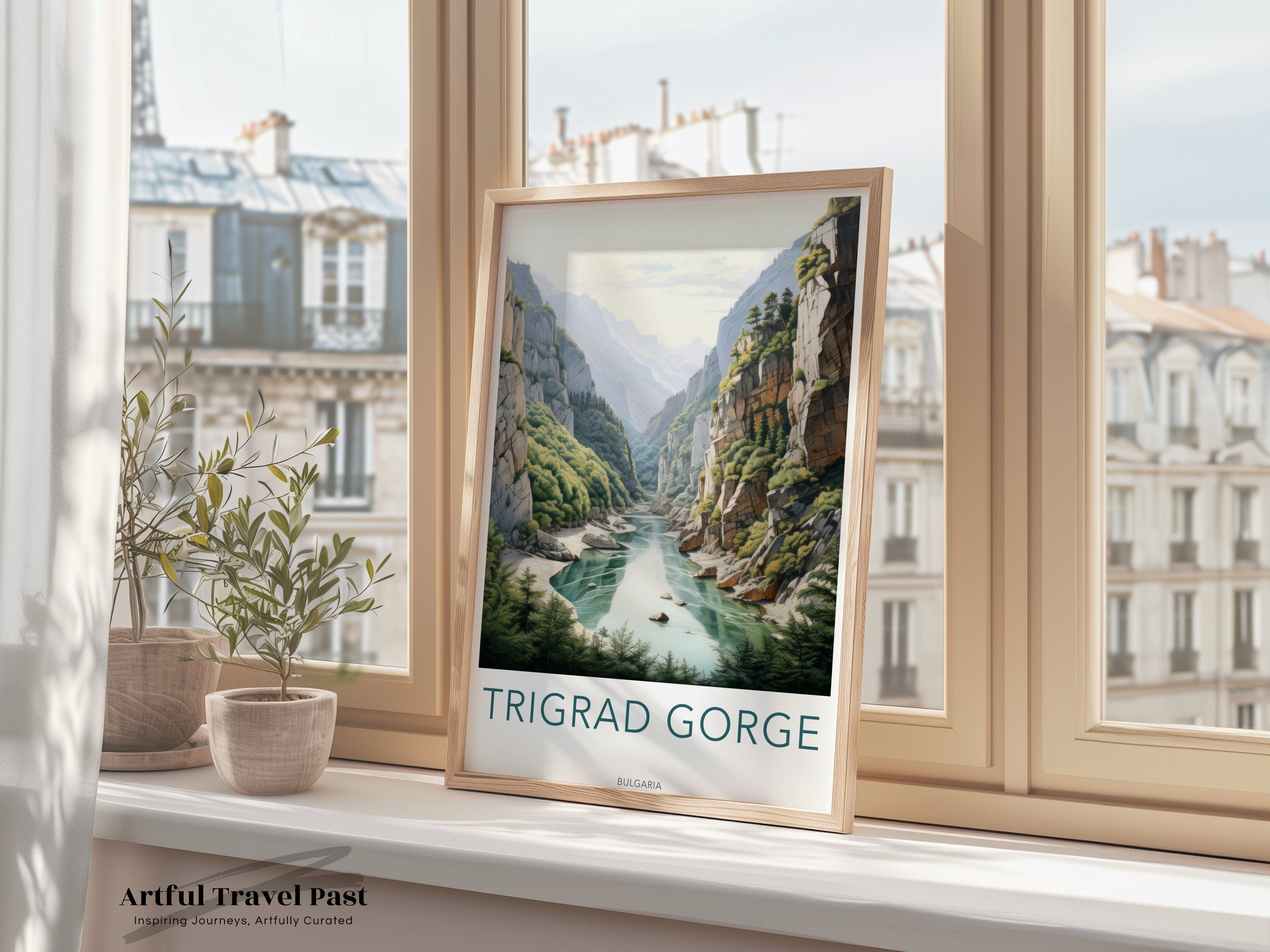 Trigrad Gorge Wall Art, Bulgaria Landscape Print, Nature Decor, Scenic Wall Art, Travel Poster, Natural Beauty Artwork