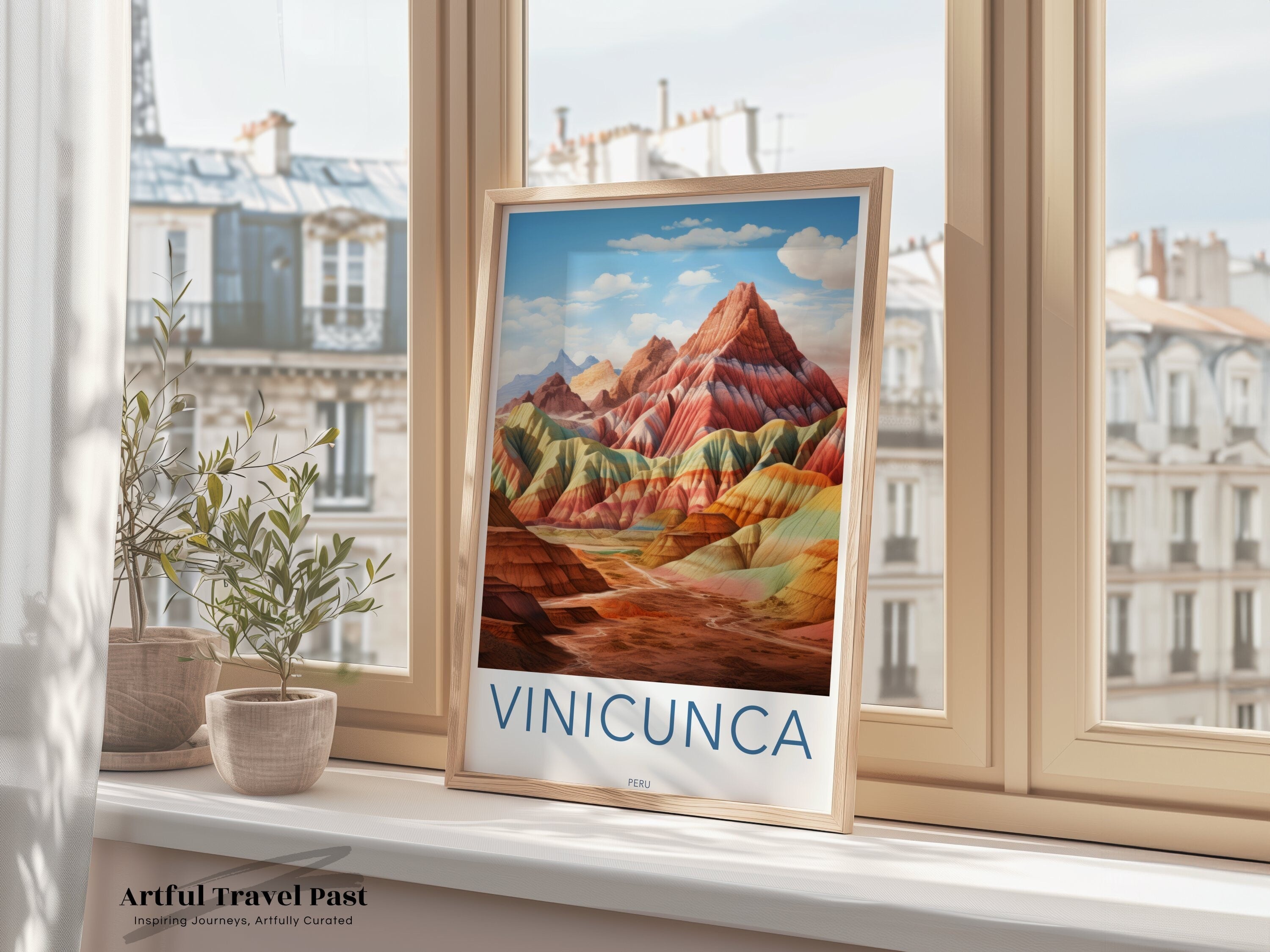 Vinicunca Rainbow Mountain Wall Art, Colorful Peruvian Landscape, Nature Decor, Travel Photography, Unique Home Decoration, Gift Idea