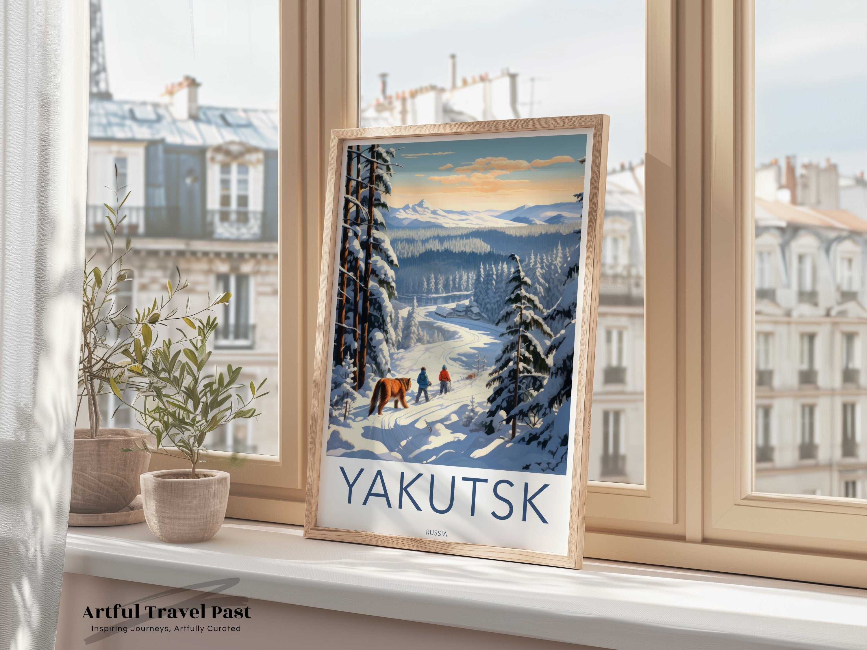 Yakutsk Wall Art, Stunning Winter Landscape Poster, Siberian Wilderness Print, Snowy Forest Artwork, Winter Adventure Decor