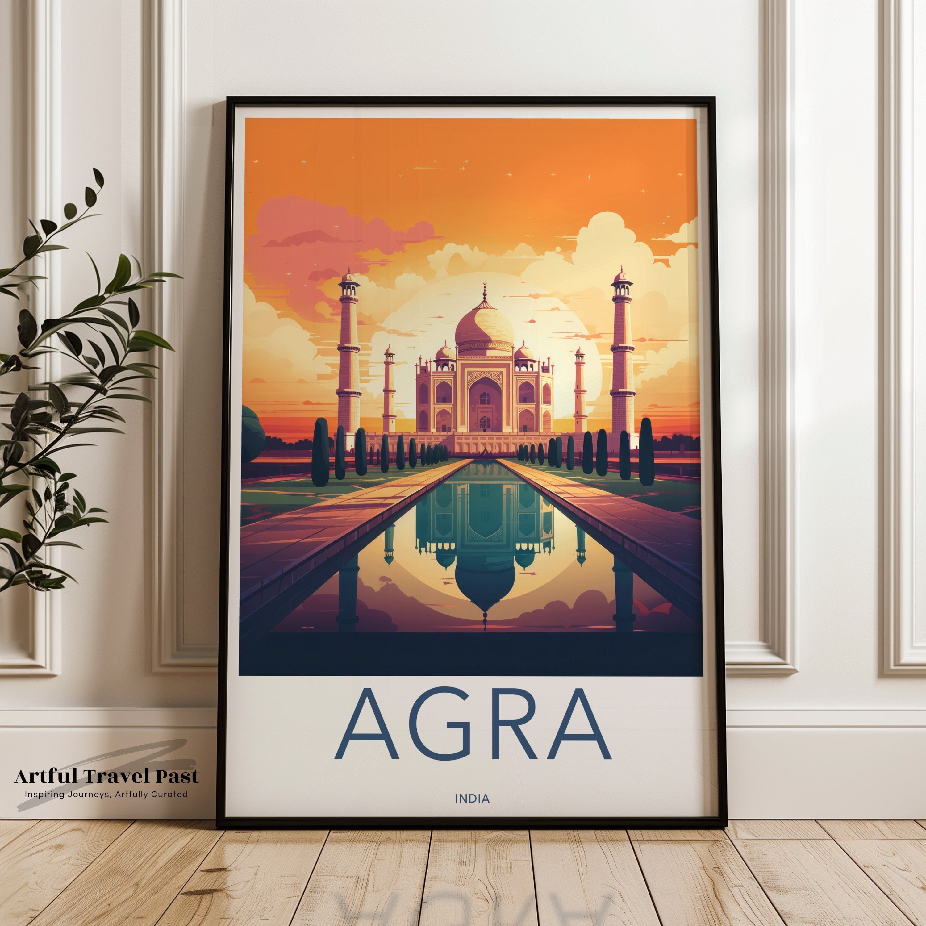 Wall Art Agra Poster | Taj Mahal Print | India Wall Art