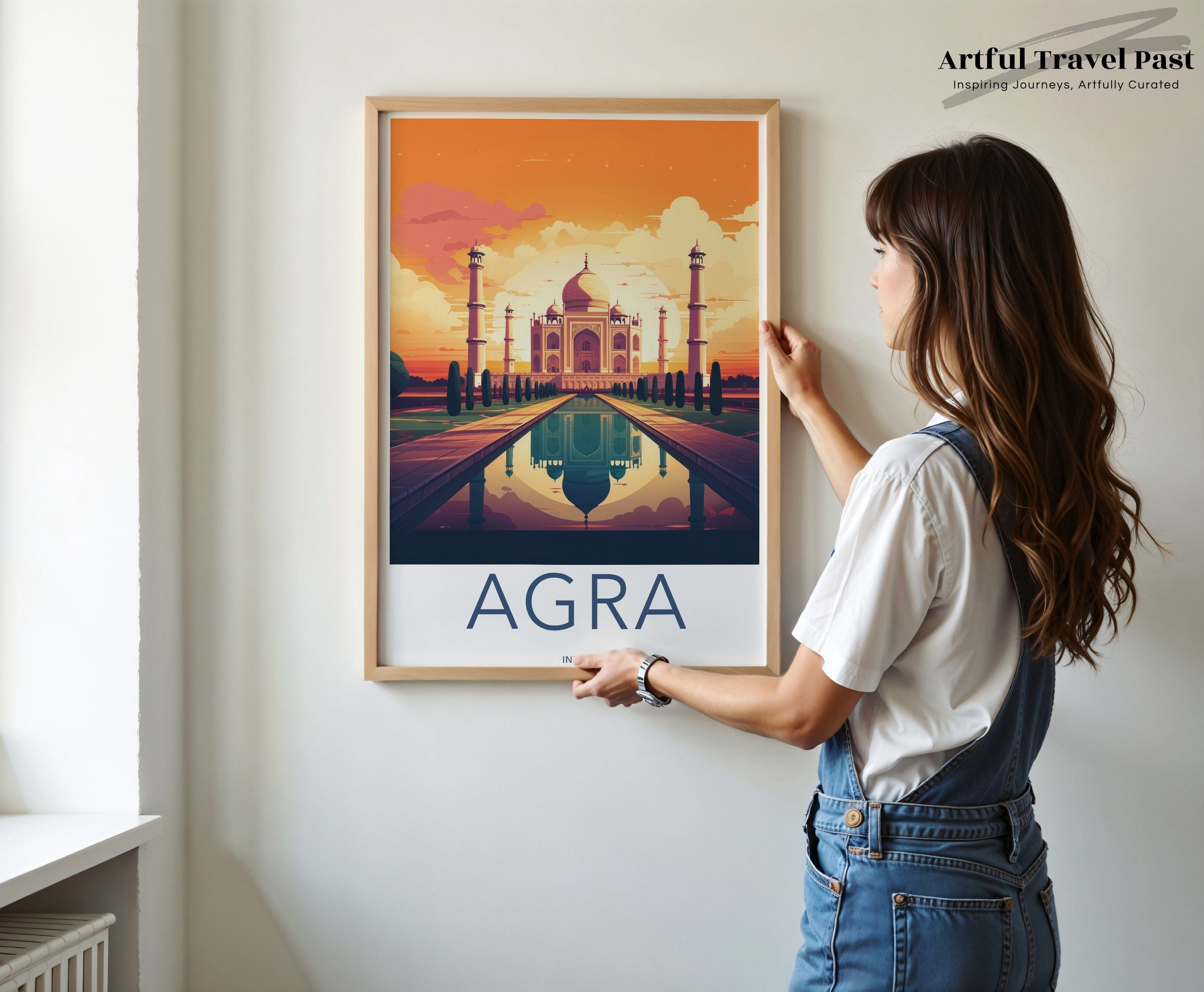 Wall Art Agra Poster | Taj Mahal Print | India Wall Art