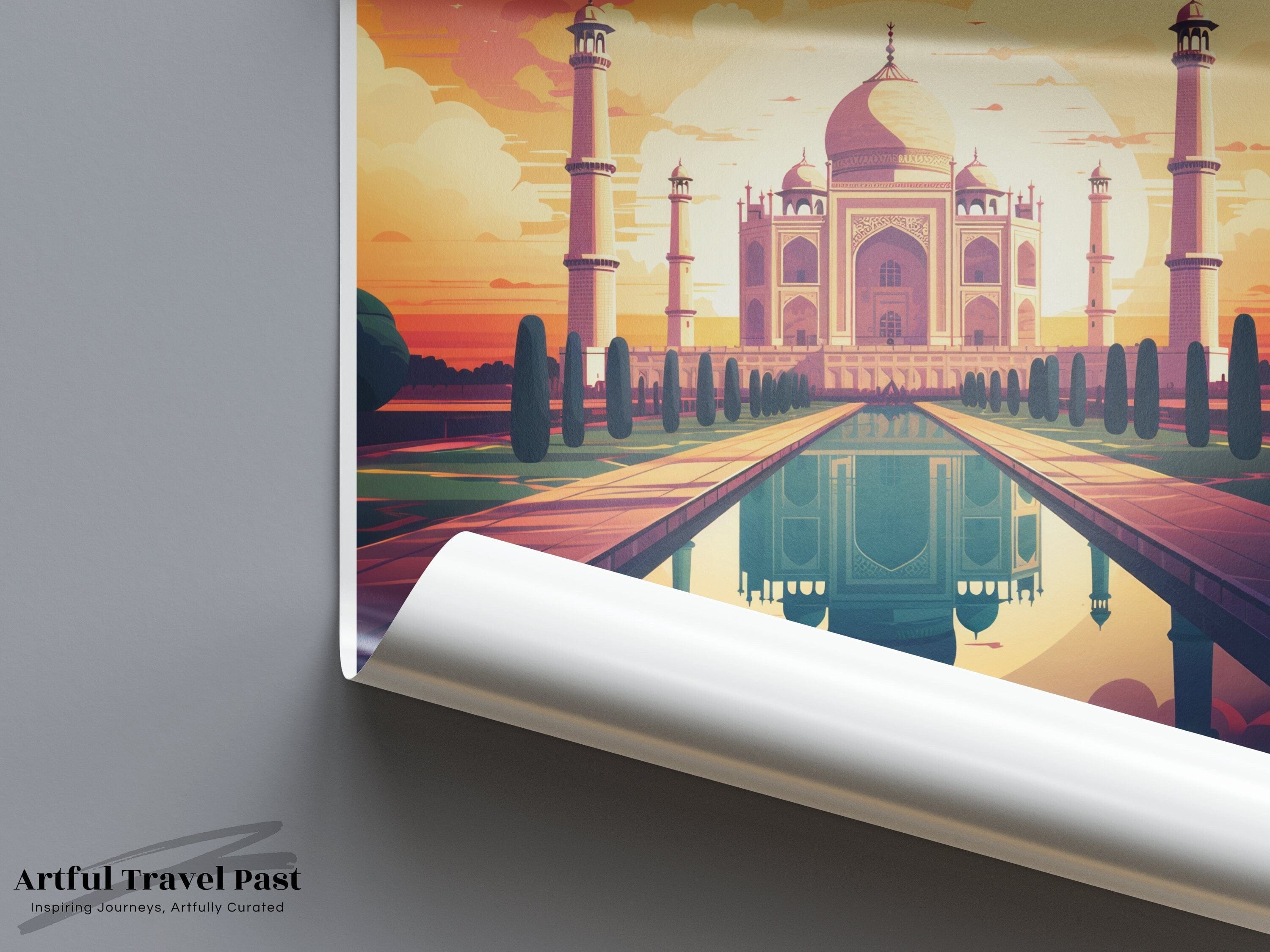 Wall Art Agra Poster | Taj Mahal Print | India Wall Art