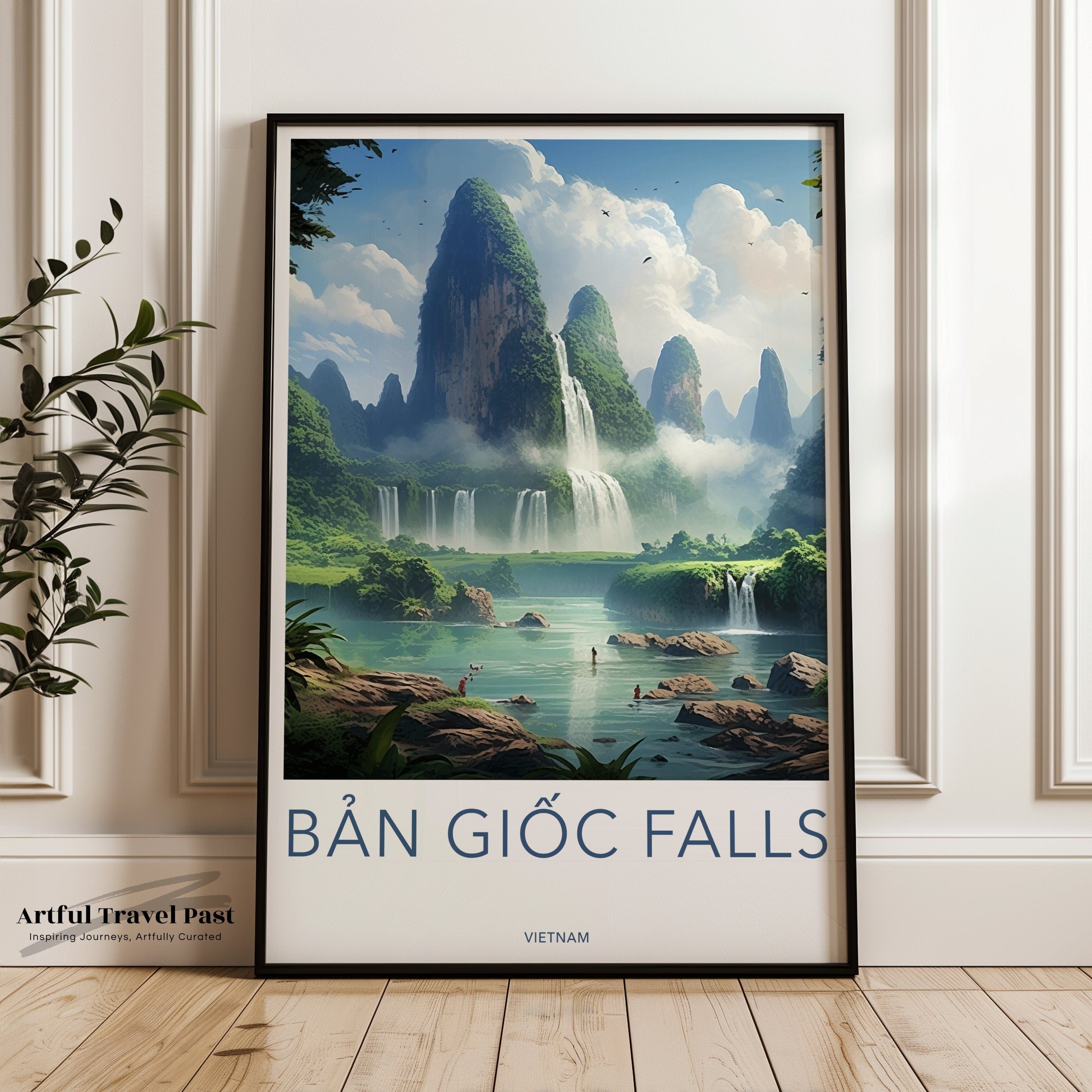 Wall Art Ban Gioc Waterfalls Poster | Vietnam Wall Art | Asia Decor