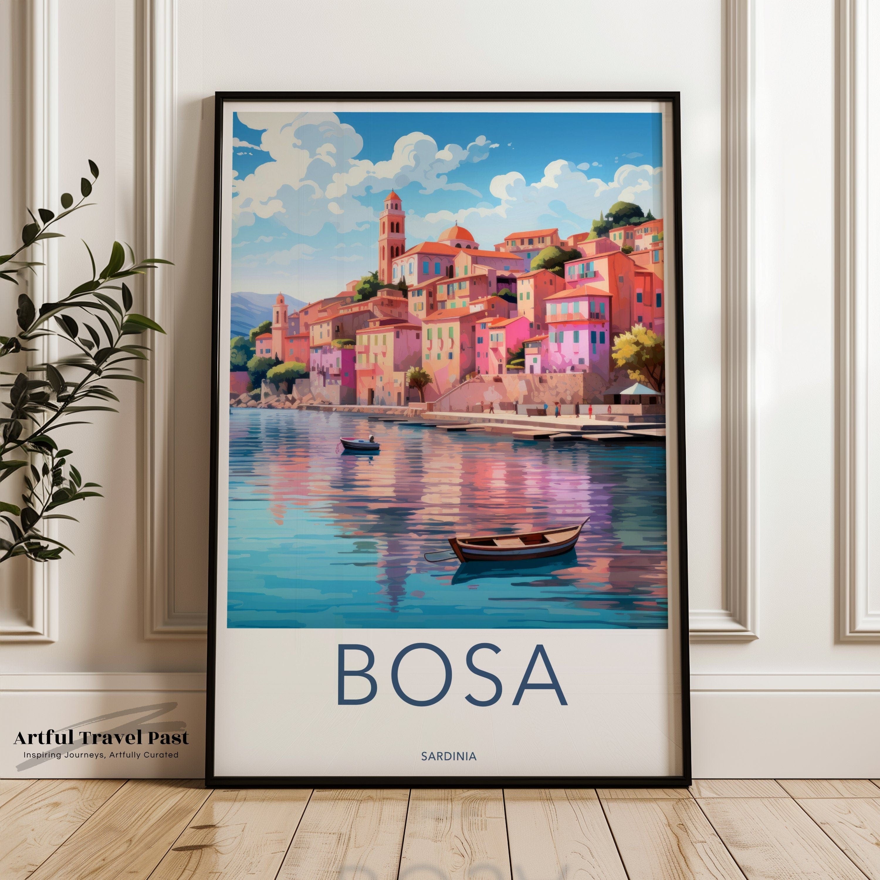 Wall Art Bosa Poster | Sardinia Italy Wall Art | Europe Decor