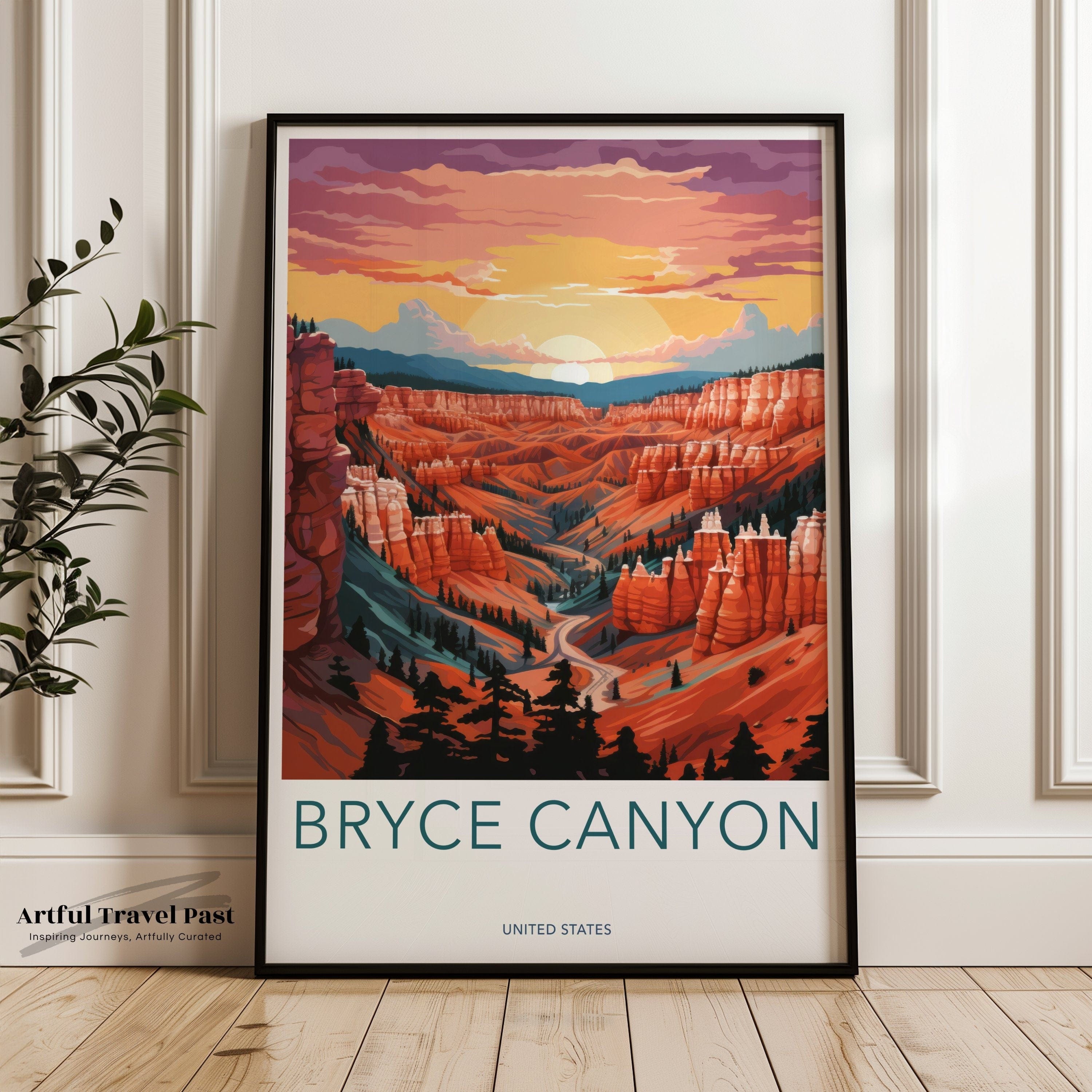 Wall Art Bryce Canyon Poster | Canyon Sunset Print | USA Wall Art