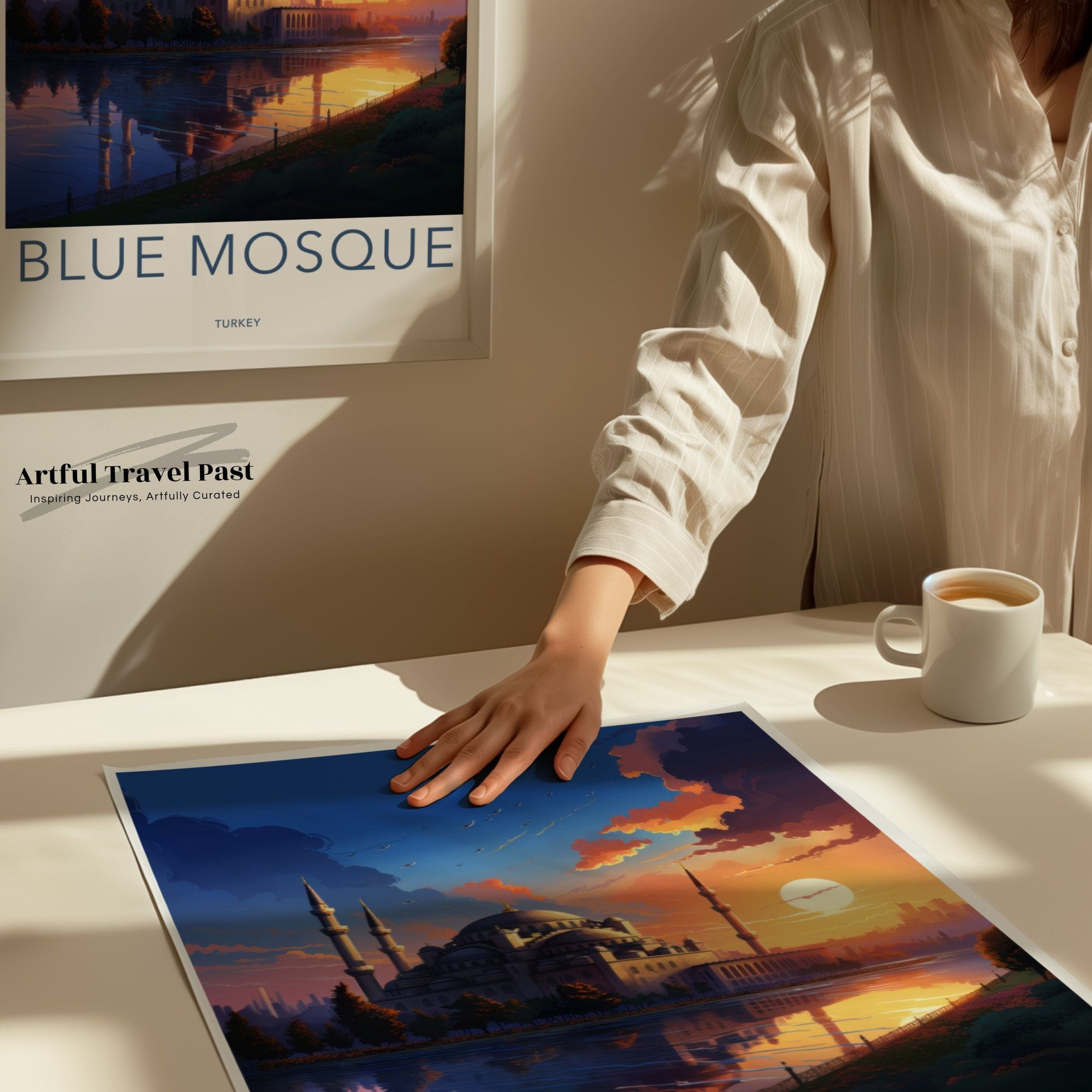 Wall Art Blue Mosque Poster | Istanbul Sunset | Turkey Wall Art