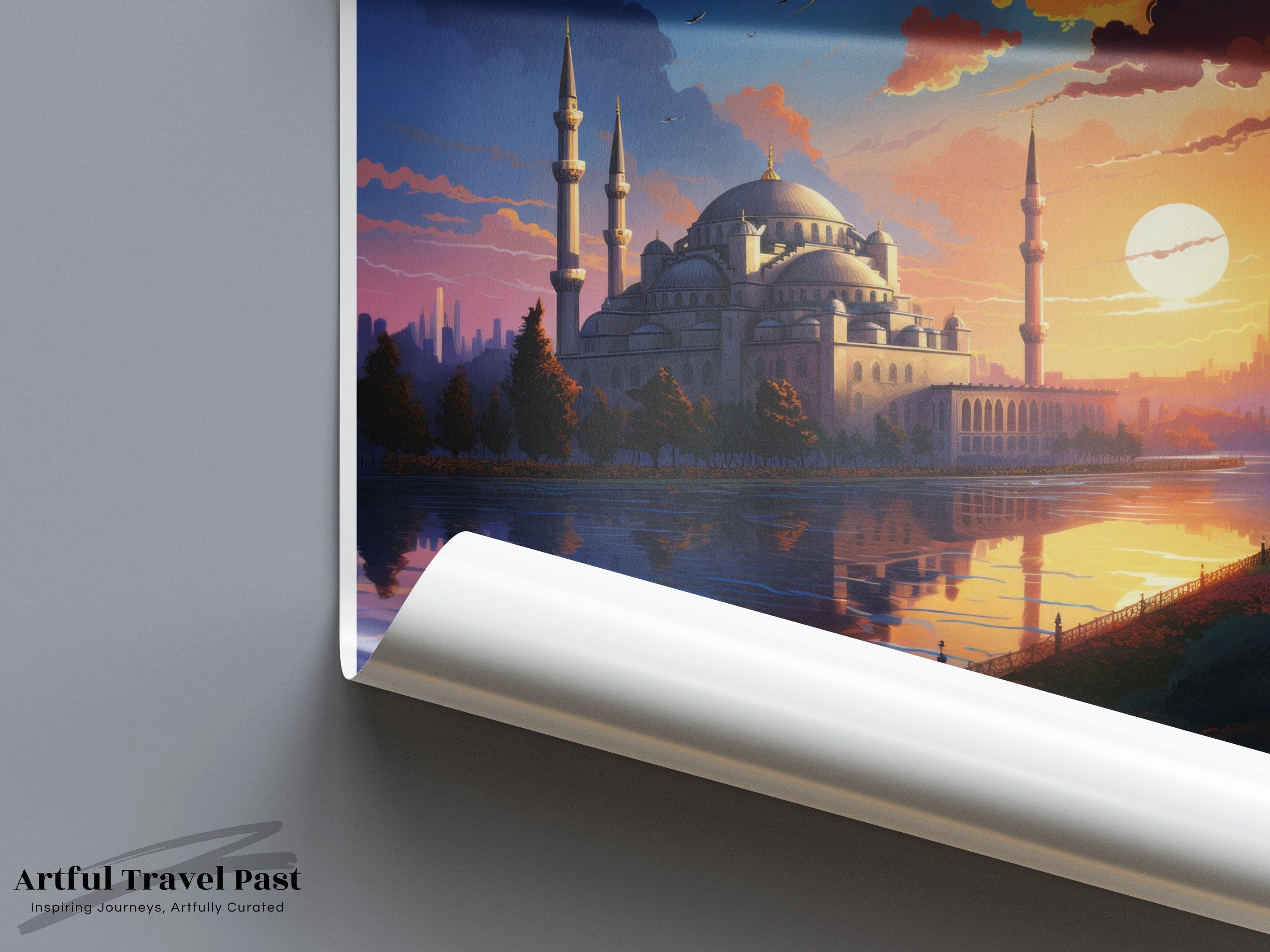 Wall Art Blue Mosque Poster | Istanbul Sunset | Turkey Wall Art