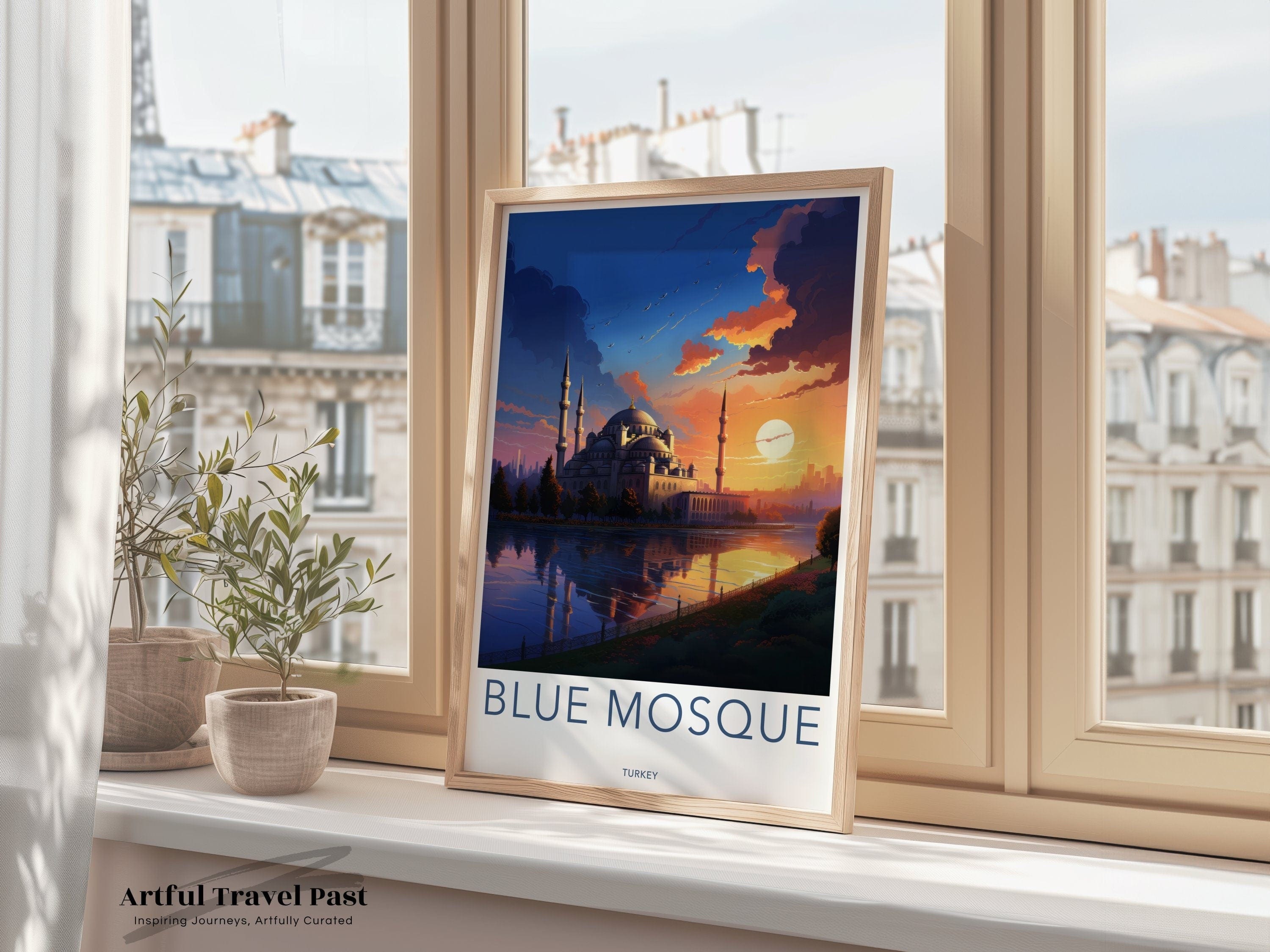 Wall Art Blue Mosque Poster | Istanbul Sunset | Turkey Wall Art