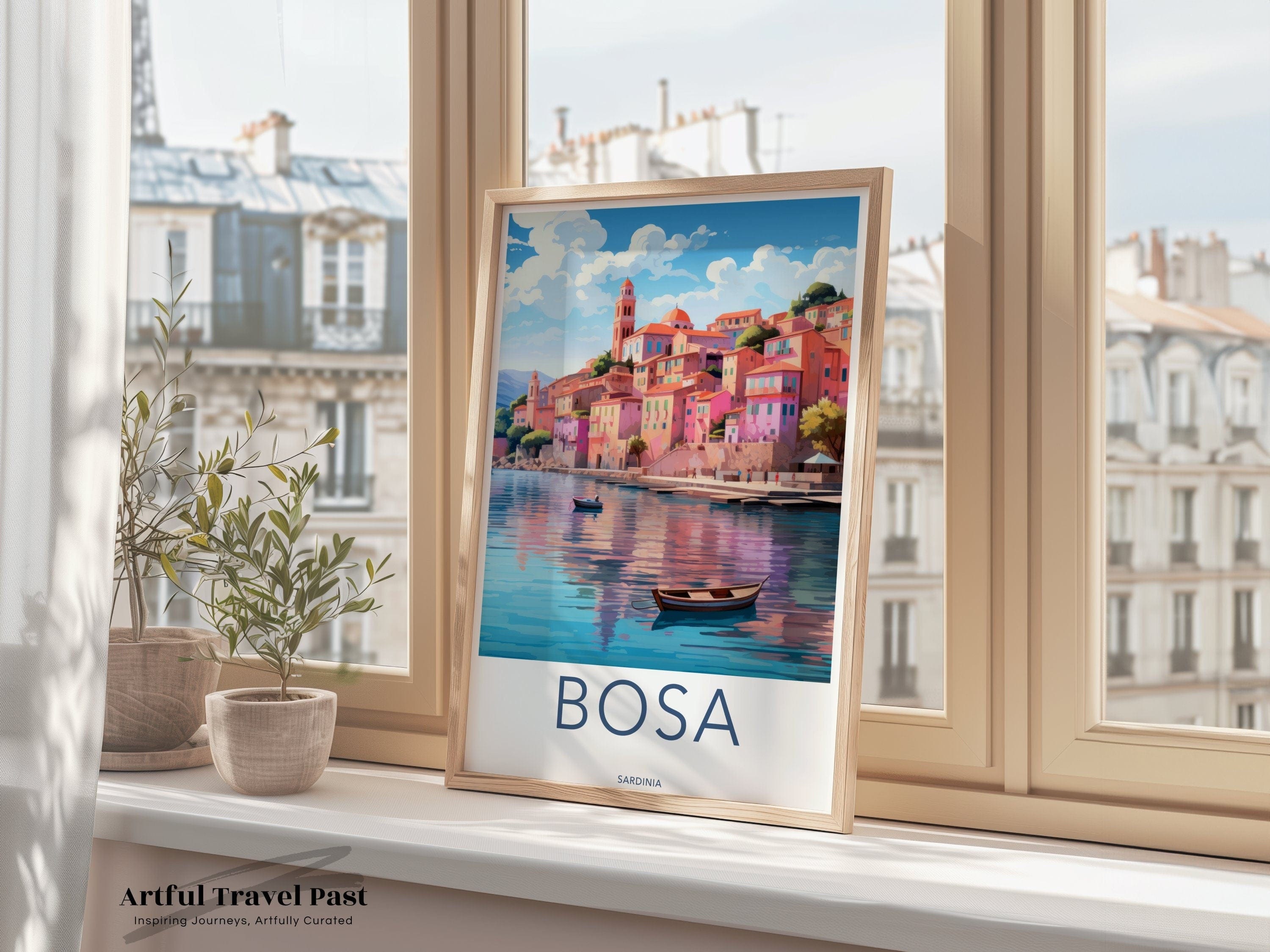 Wall Art Bosa Poster | Sardinia Italy Wall Art | Europe Decor